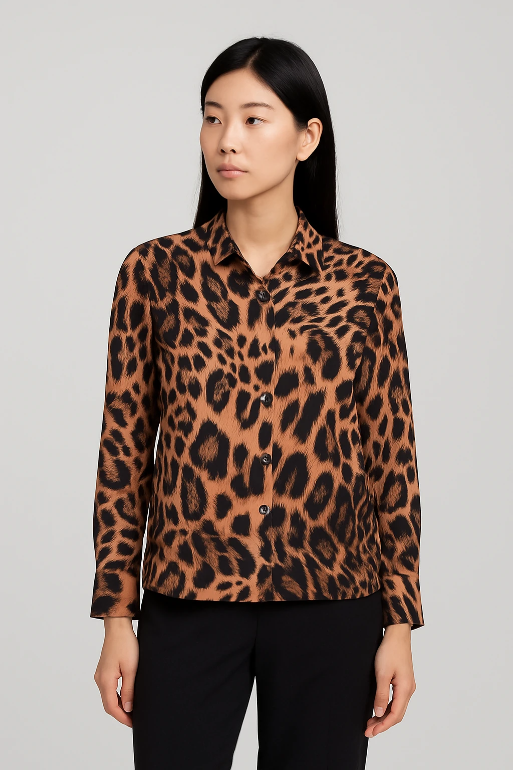 Desenli Gömlek Kahverengi