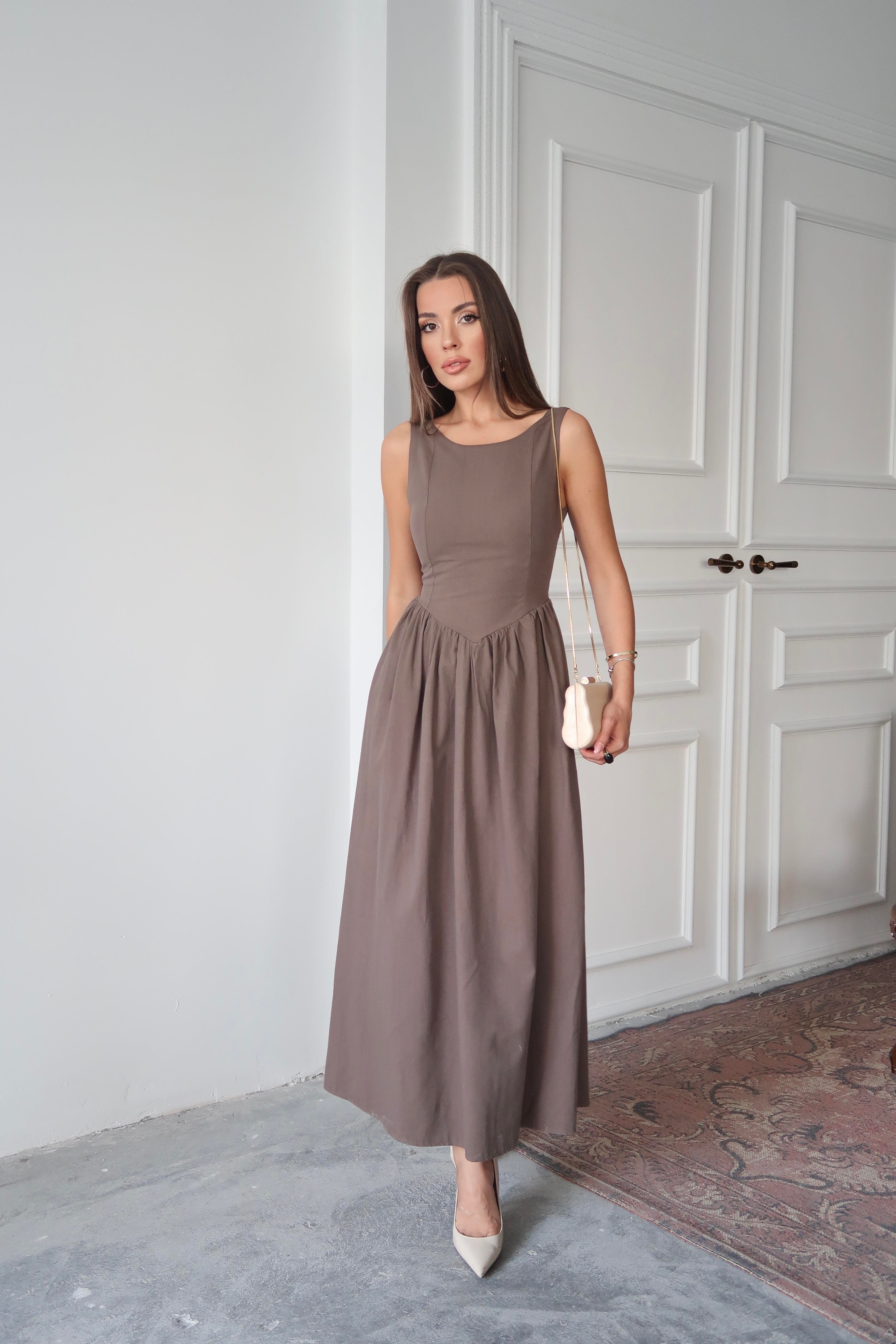 Olivia Keten Elbise Naturel
