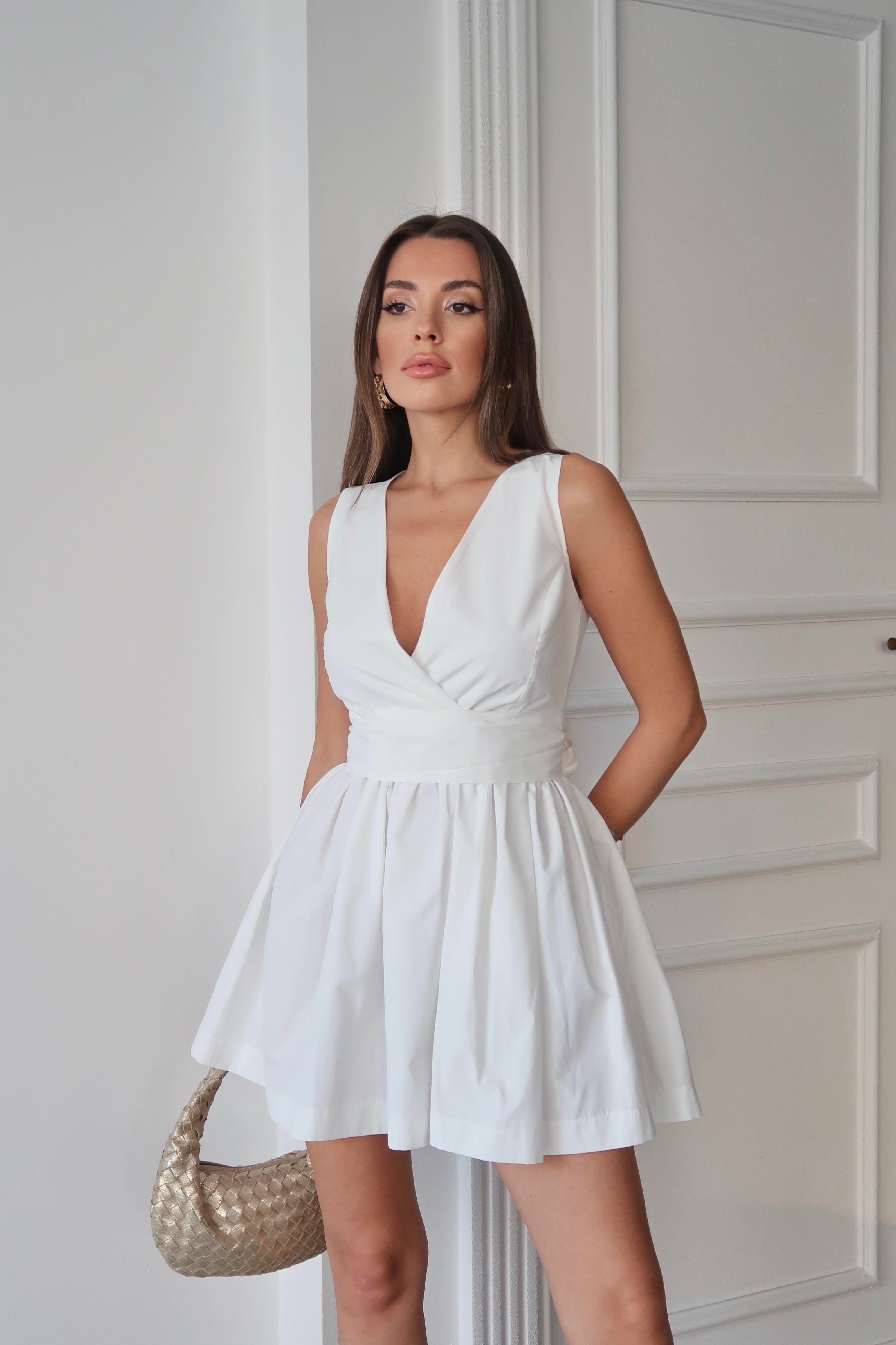 Monica Bağlamalı Elbise Beyaz