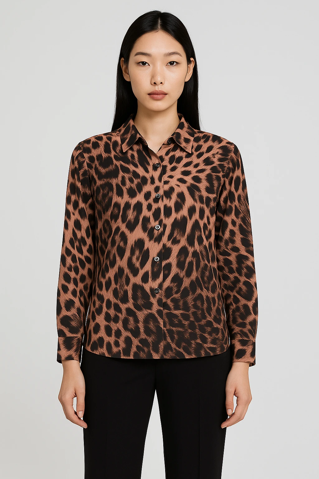 Desenli Gömlek Kahverengi