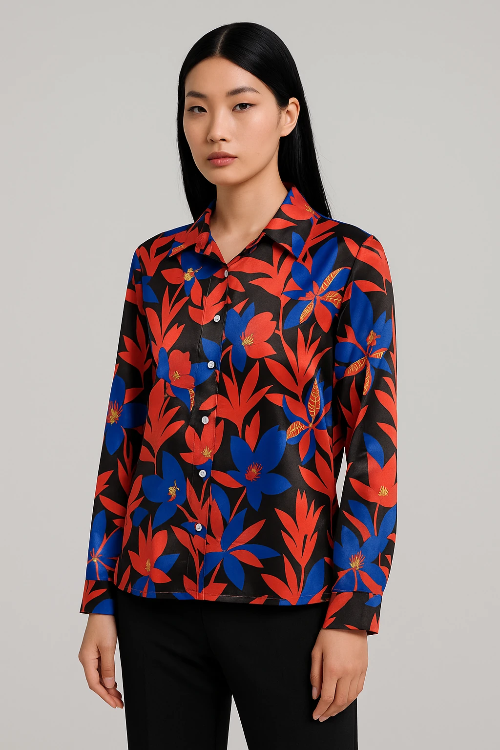 Desenli Gömlek Turuncu