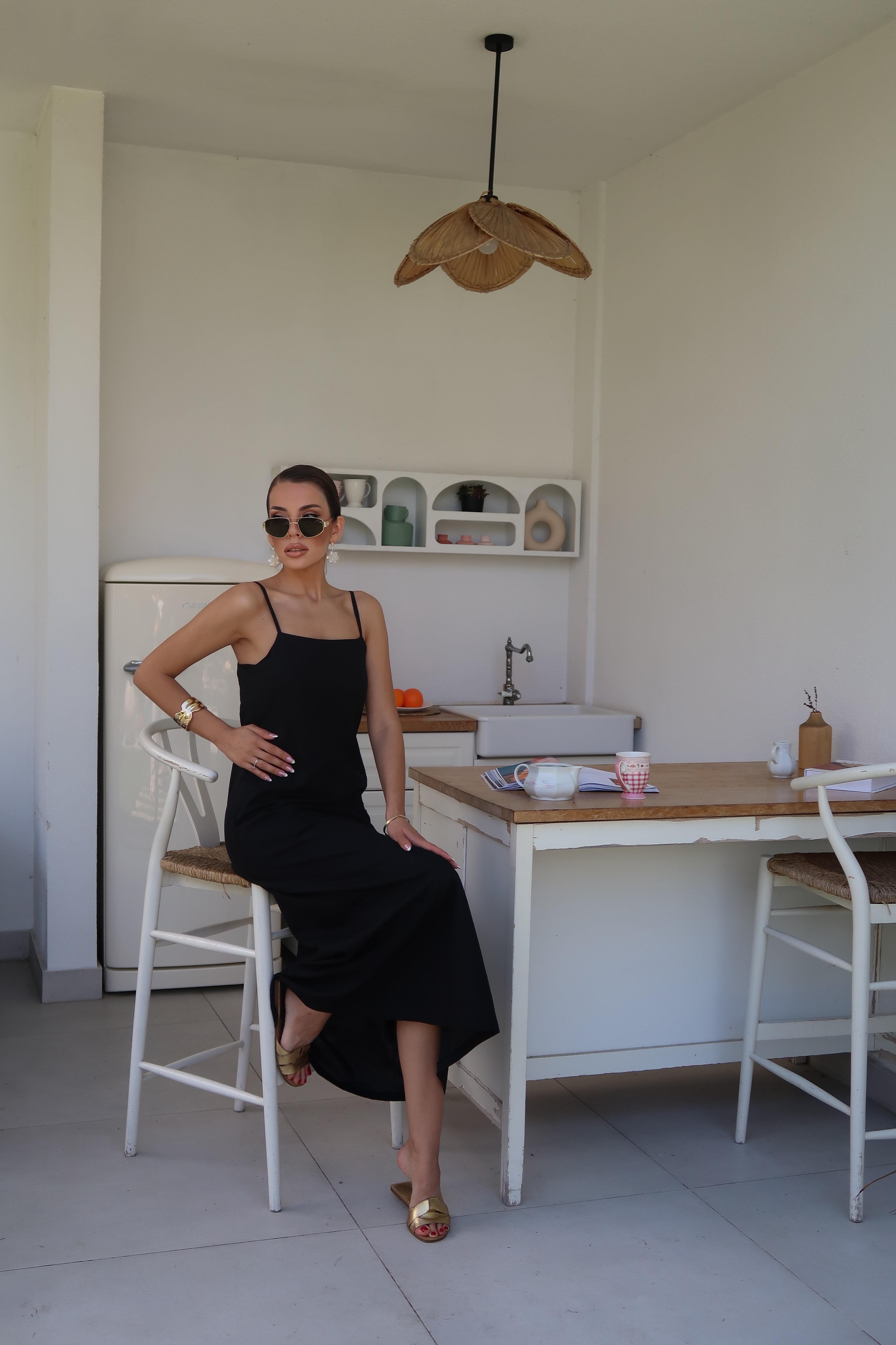 Palma Summer Casey Askılı Elbise Siyah
