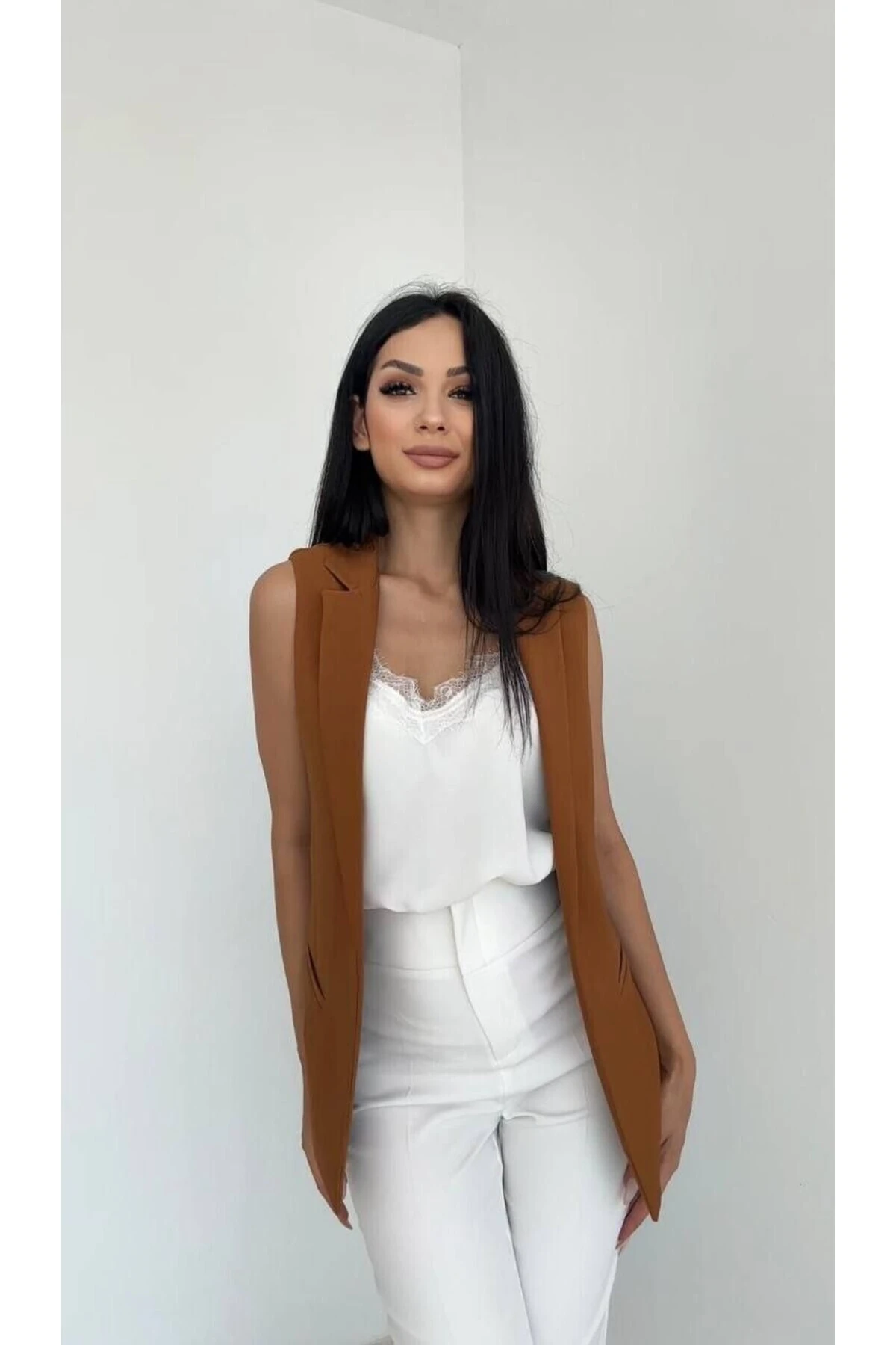 Şifon Detaylı Yelek