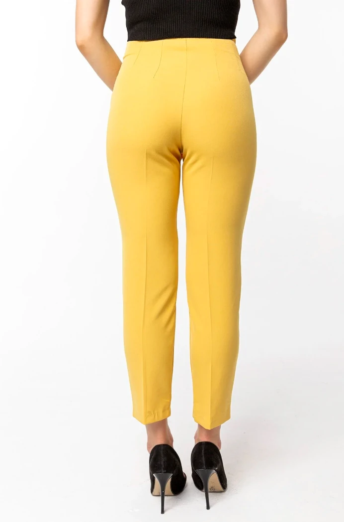 Elysia Çift Pens Pantolon Sarı