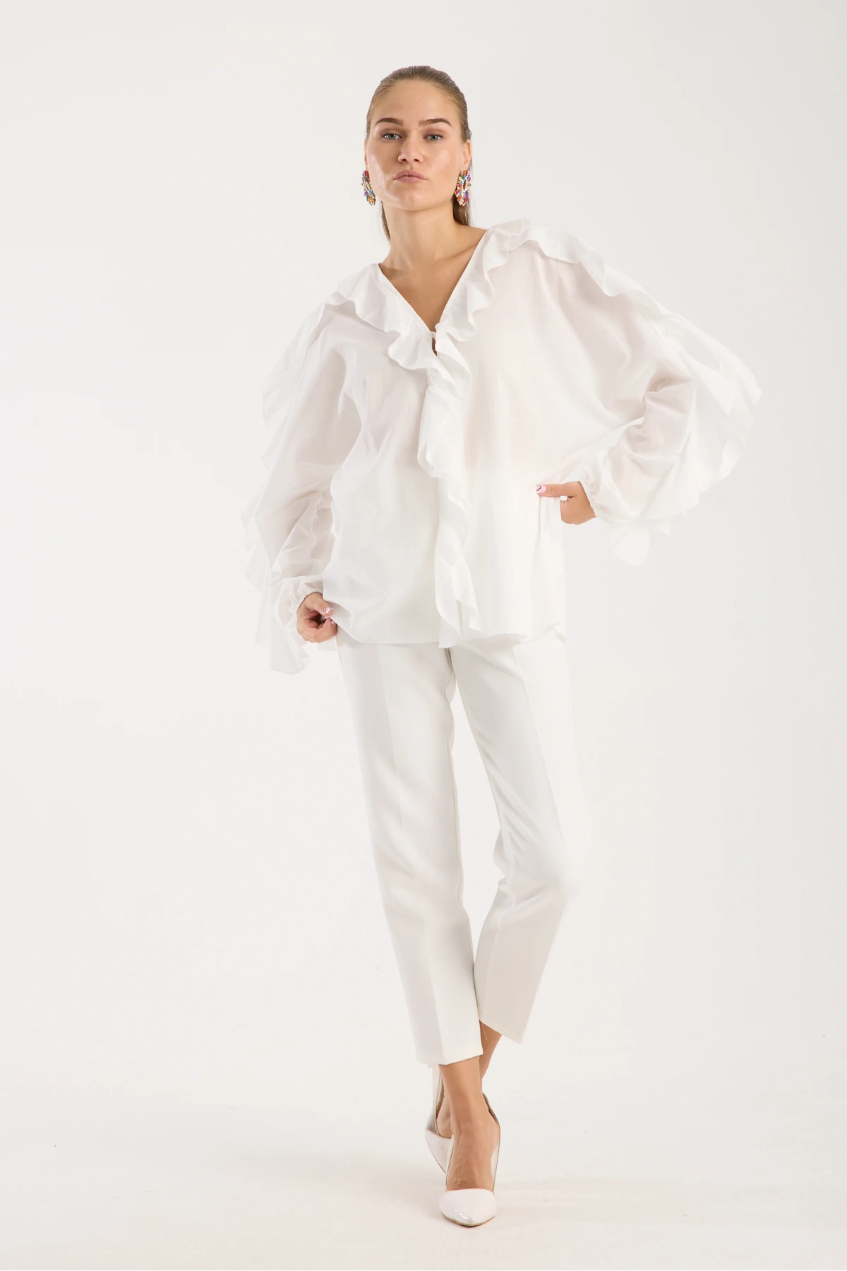 Volan Detaylı Gömlek