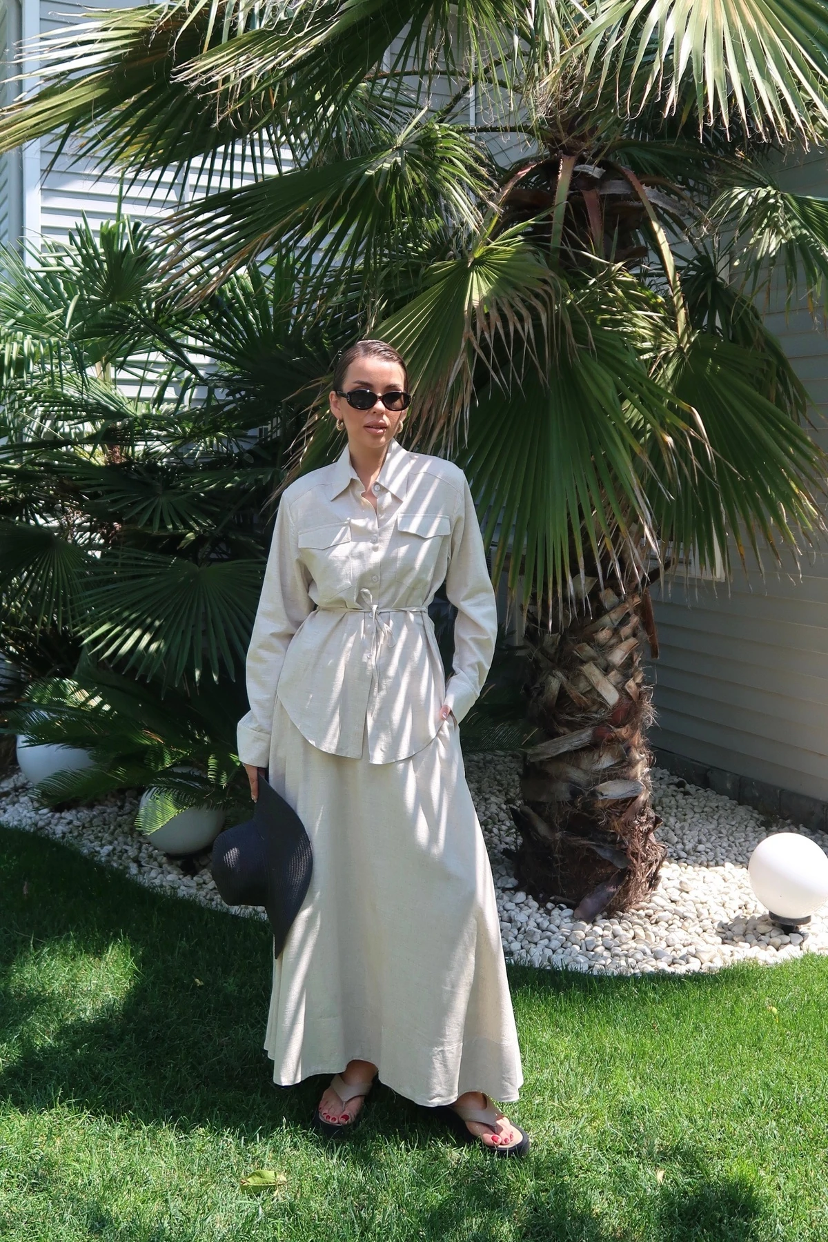 Palma Summer Jess Keten Kloş Etek Beyaz