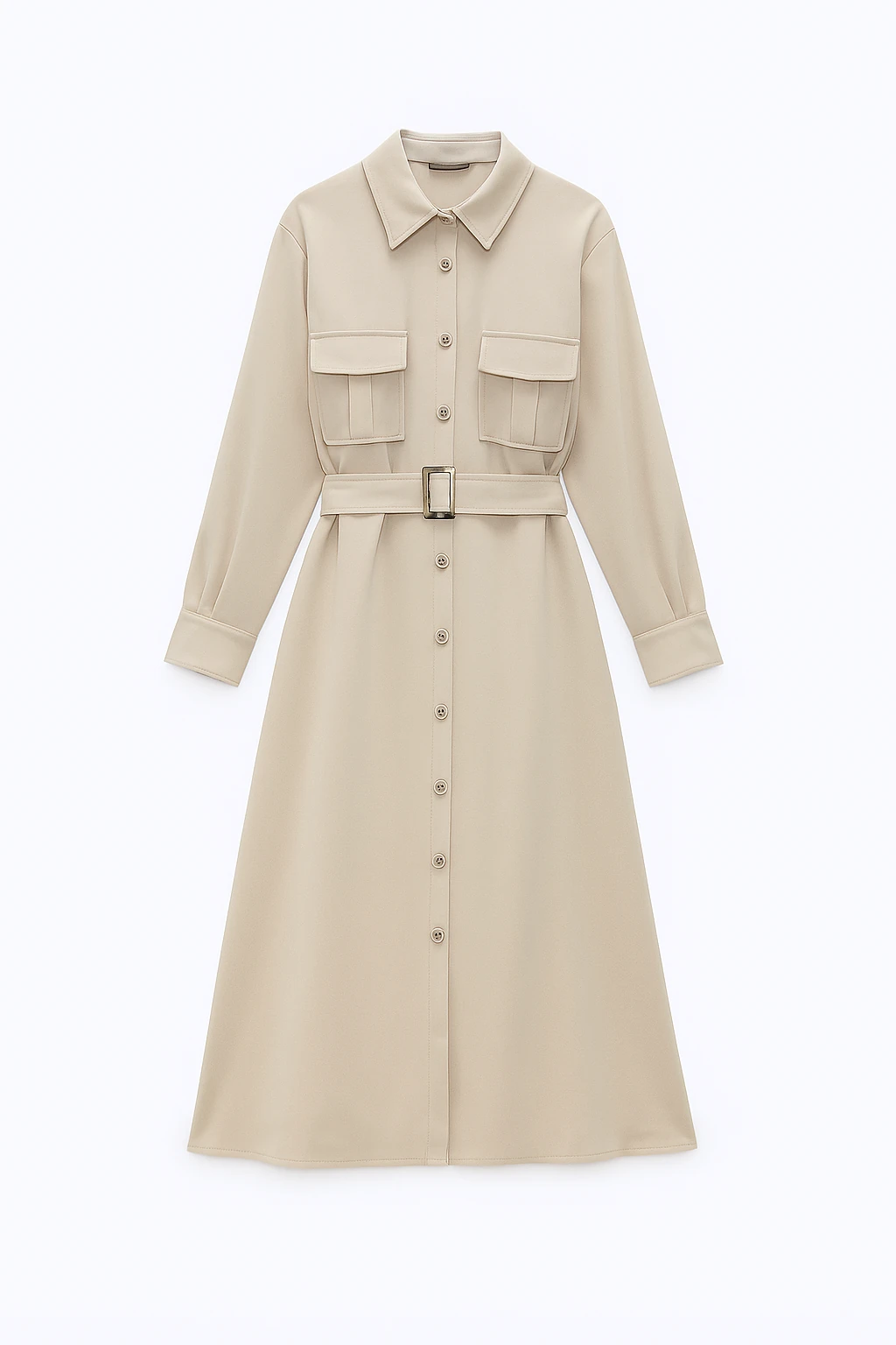 Gigi Kemerli Gömlek Elbise 