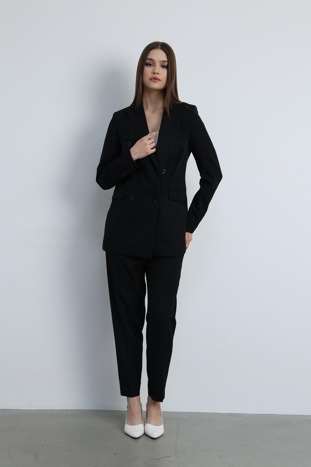 Aria Düğmeli Blazer Ceket Siyah