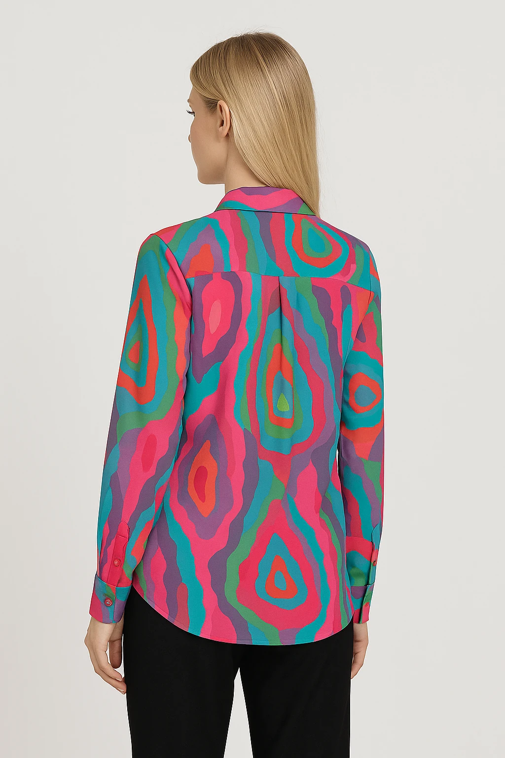 Desenli Gömlek Fuşya