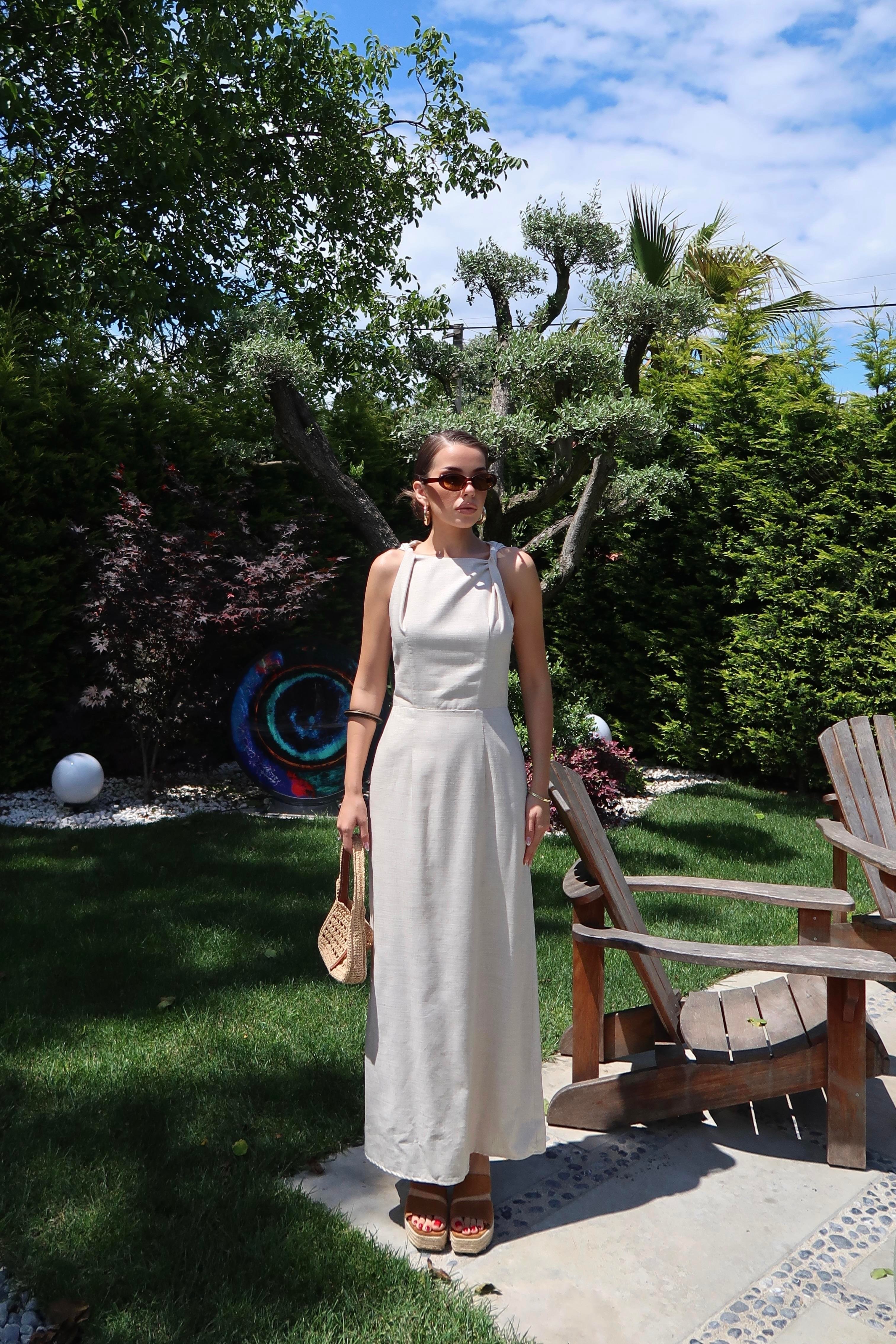 Palma Summer Donna Elbise Natürel