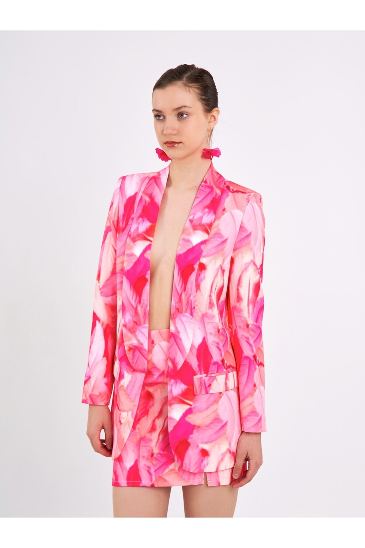 Pembe Tüy Desenli Limited Edition Ceket