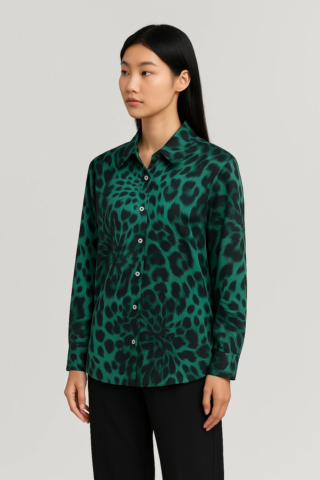 Desenli Gömlek Yeşil