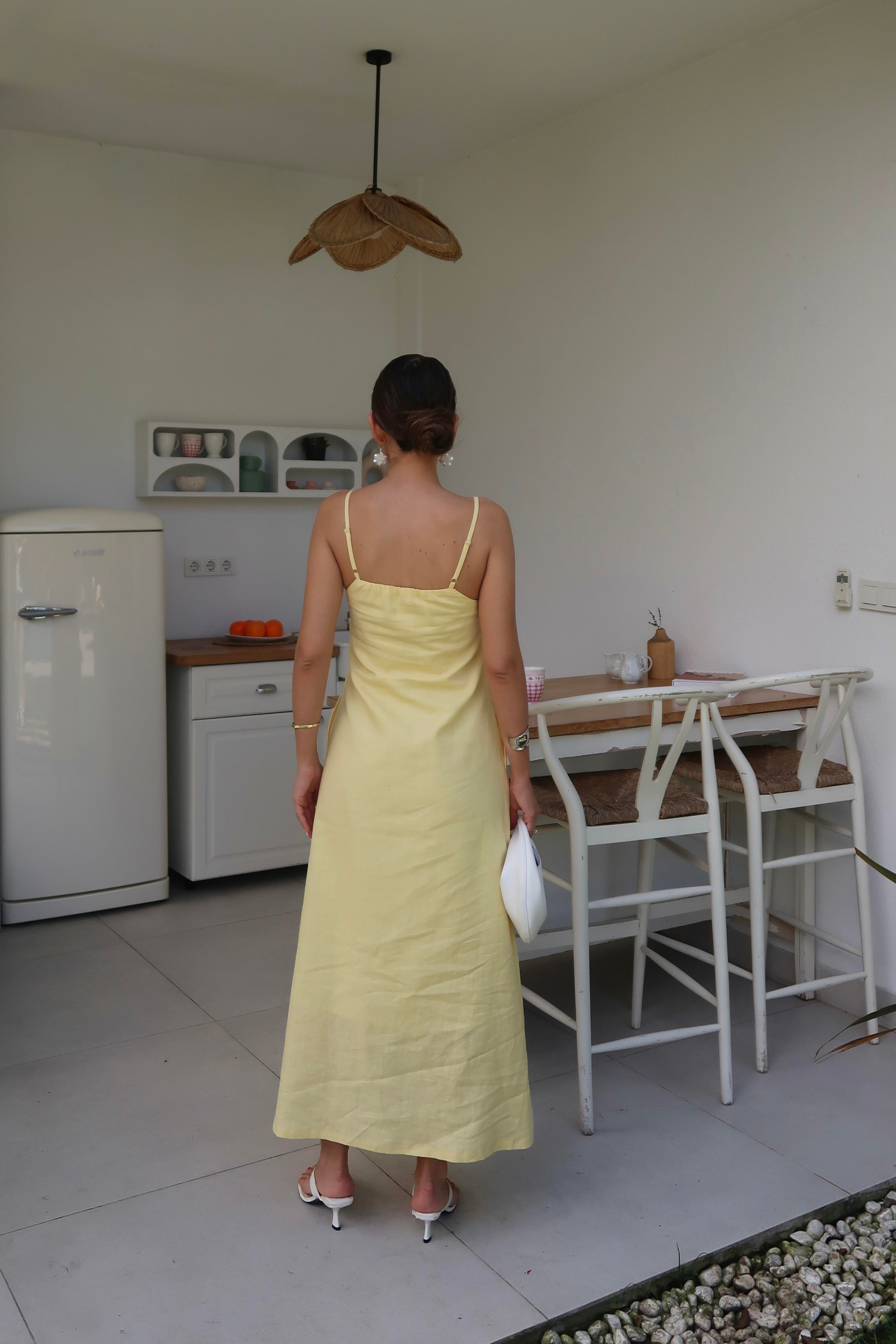 Palma Summer Casey Askılı Elbise Sarı