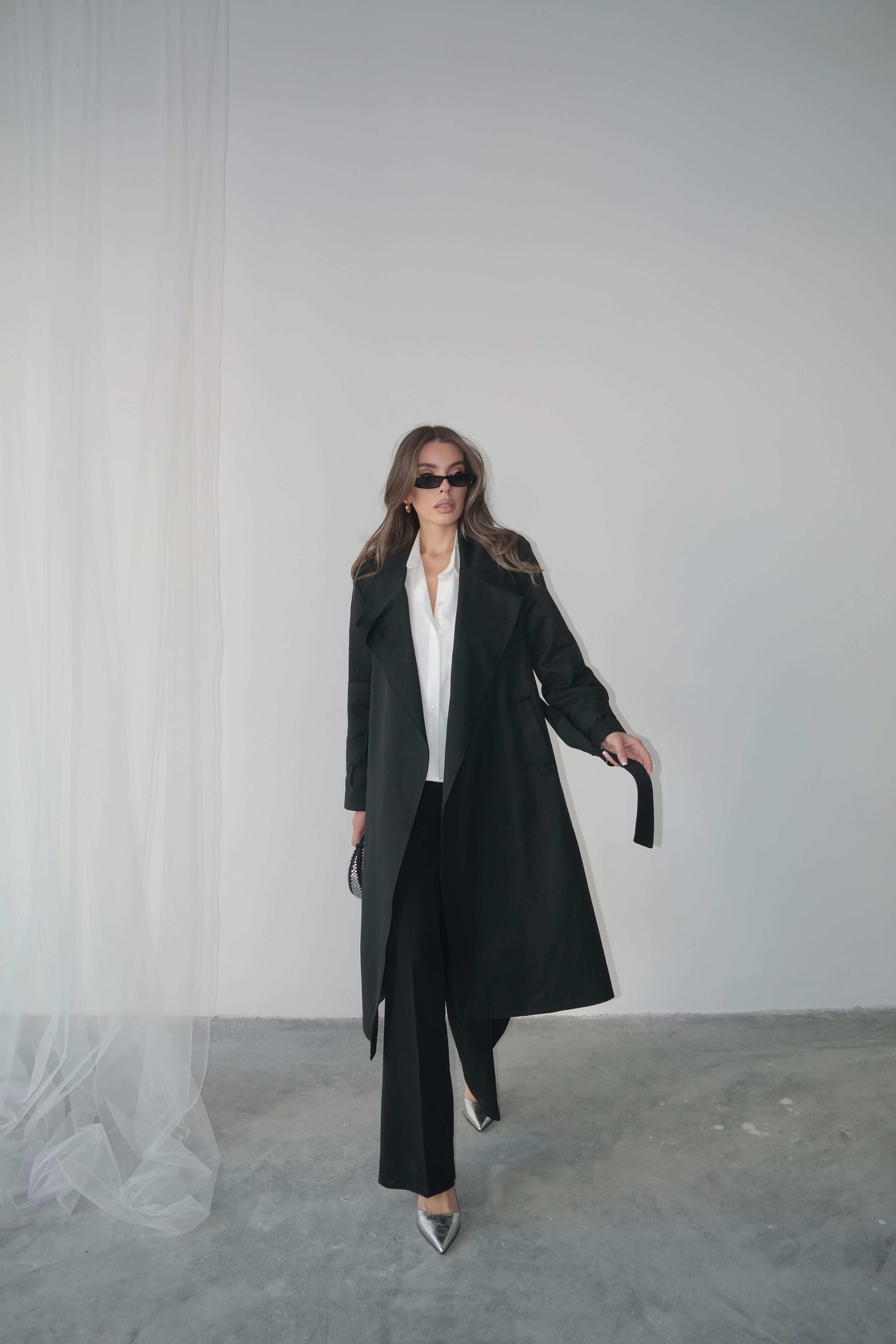 Yasmin Trençkot Siyah