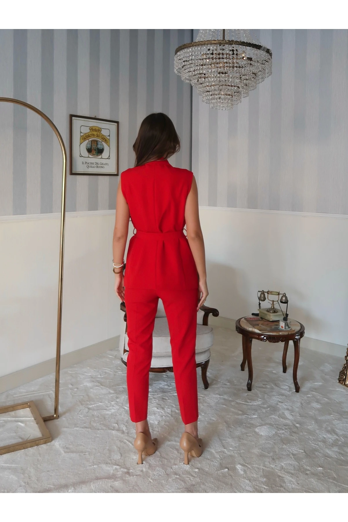 Violet Kuşaklı Yelek 