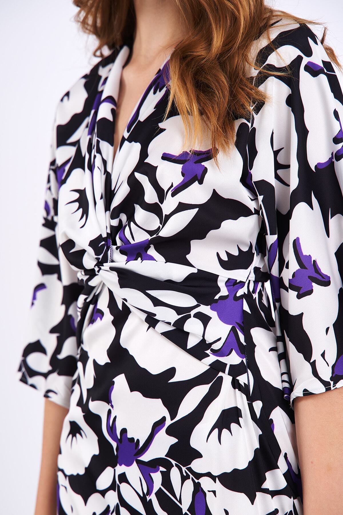 ÇİÇEK DESENLİ MİNİ ELBİSE