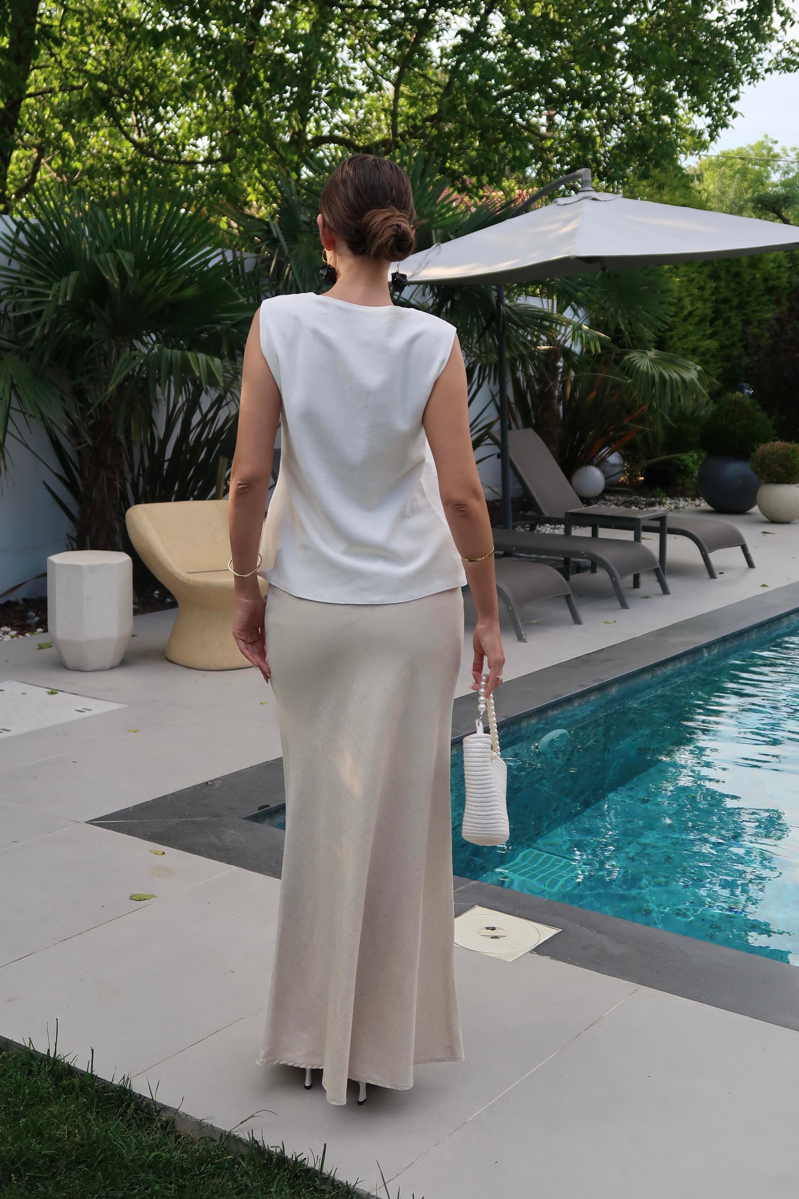 Palma Summer Rebecca Maxi Keten Etek Natürel
