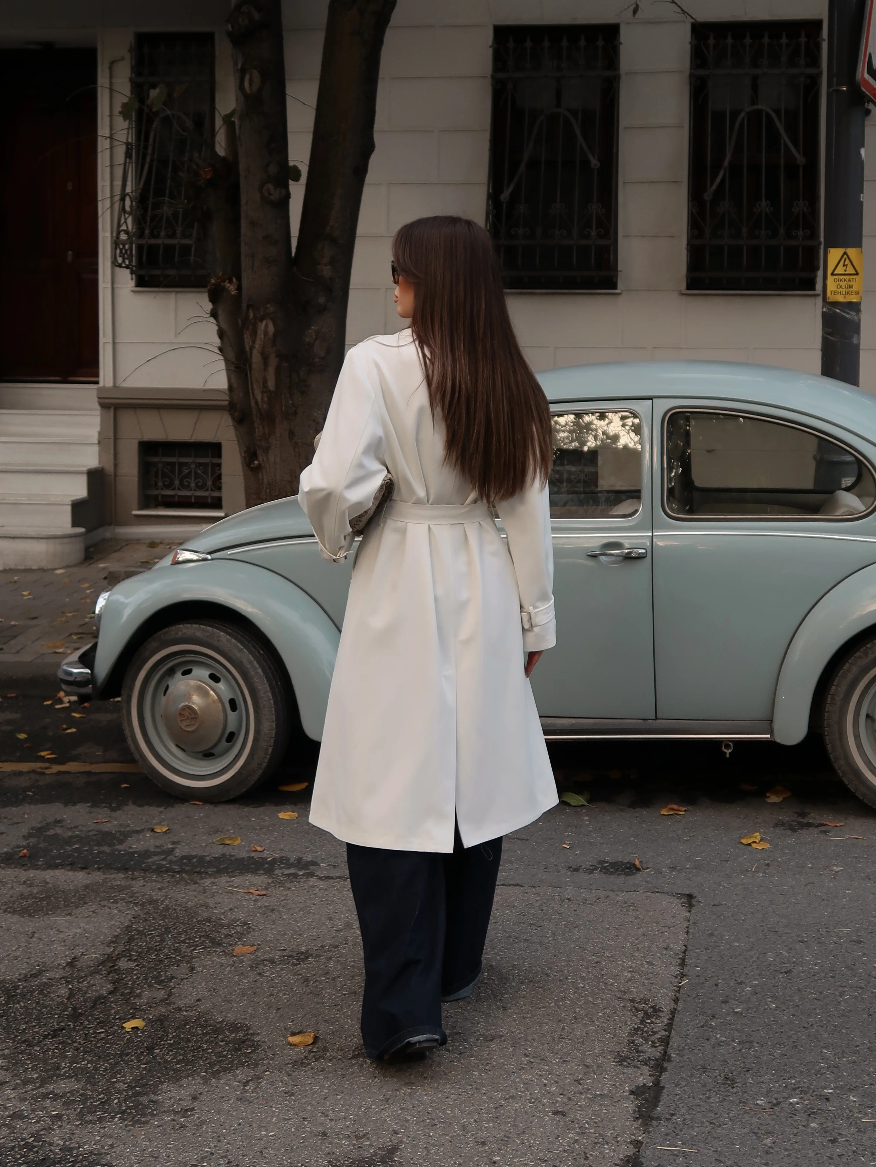 Yasmin Trençkot Beyaz