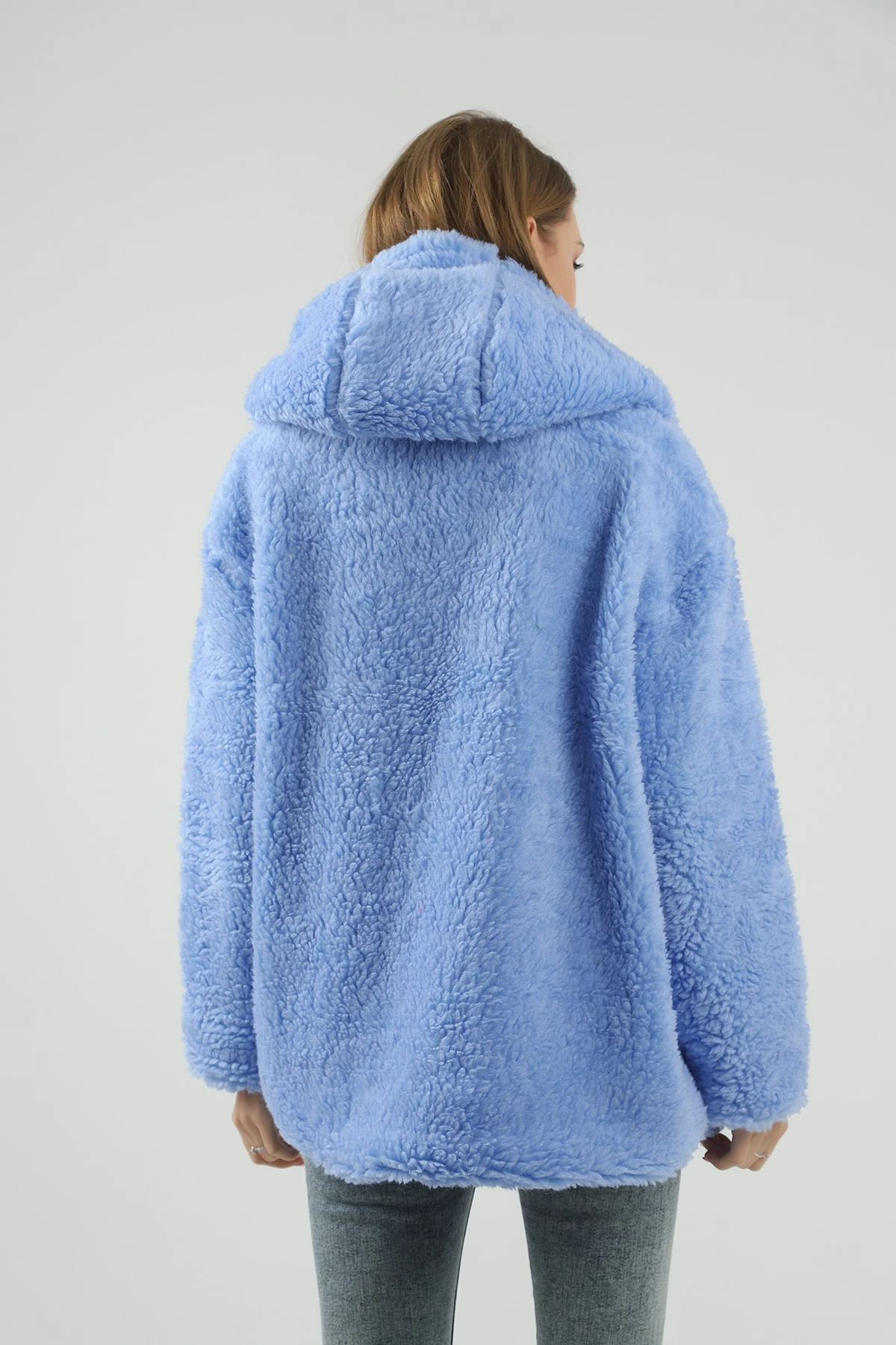 Kısa Kapüşonlu Mavi Peluş