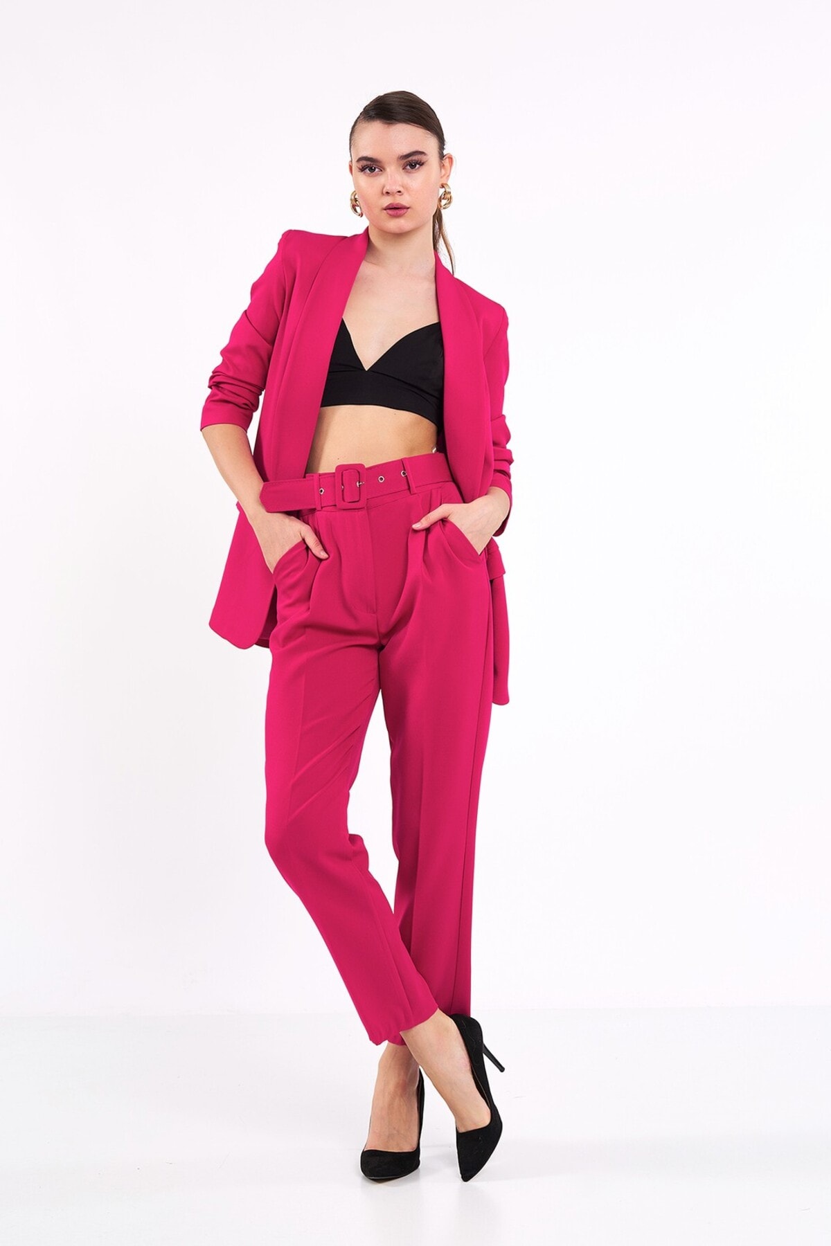 Kolu Büzgülü Blazer Klasik Kadın Ceket