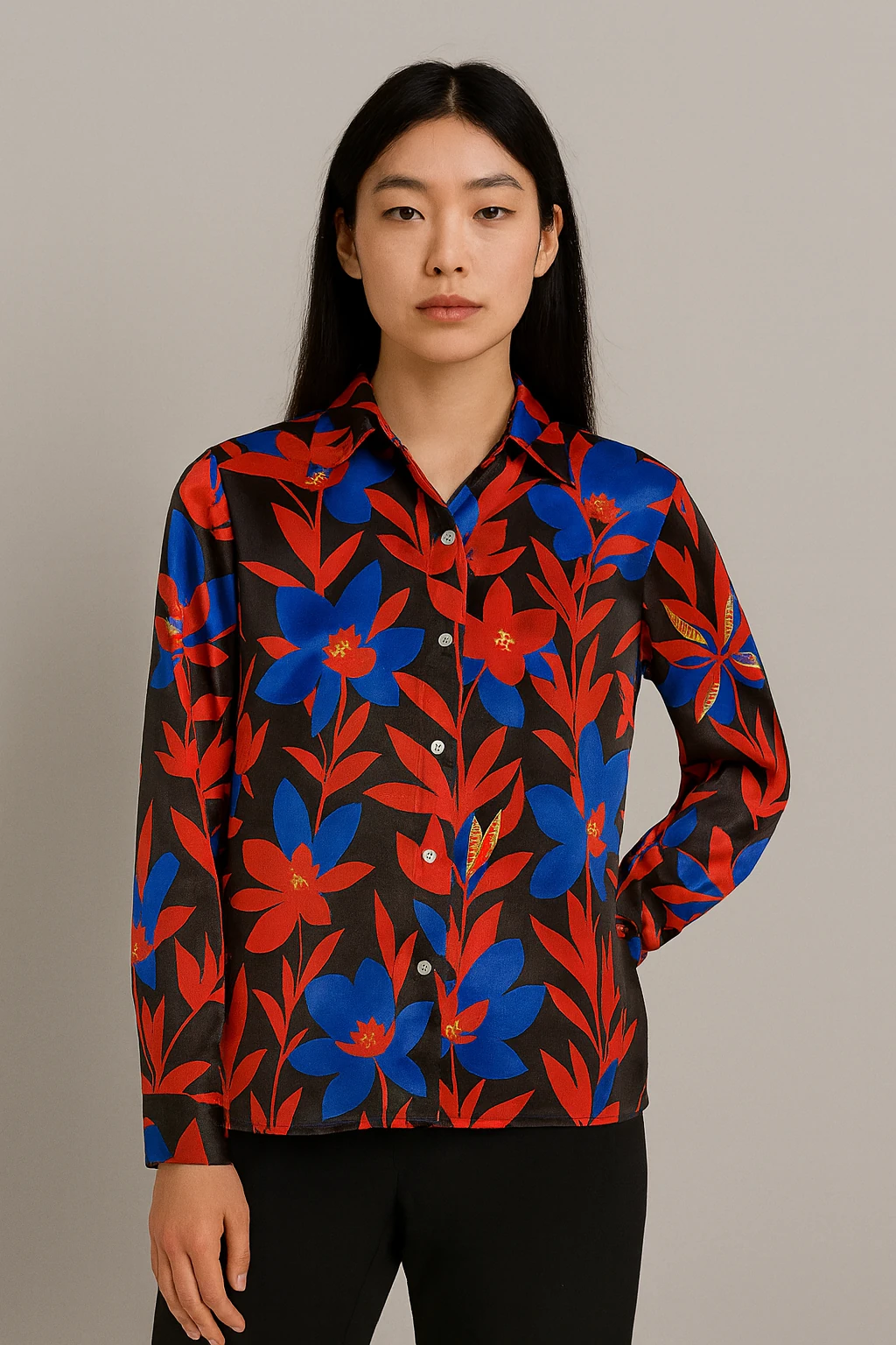 Desenli Gömlek Turuncu