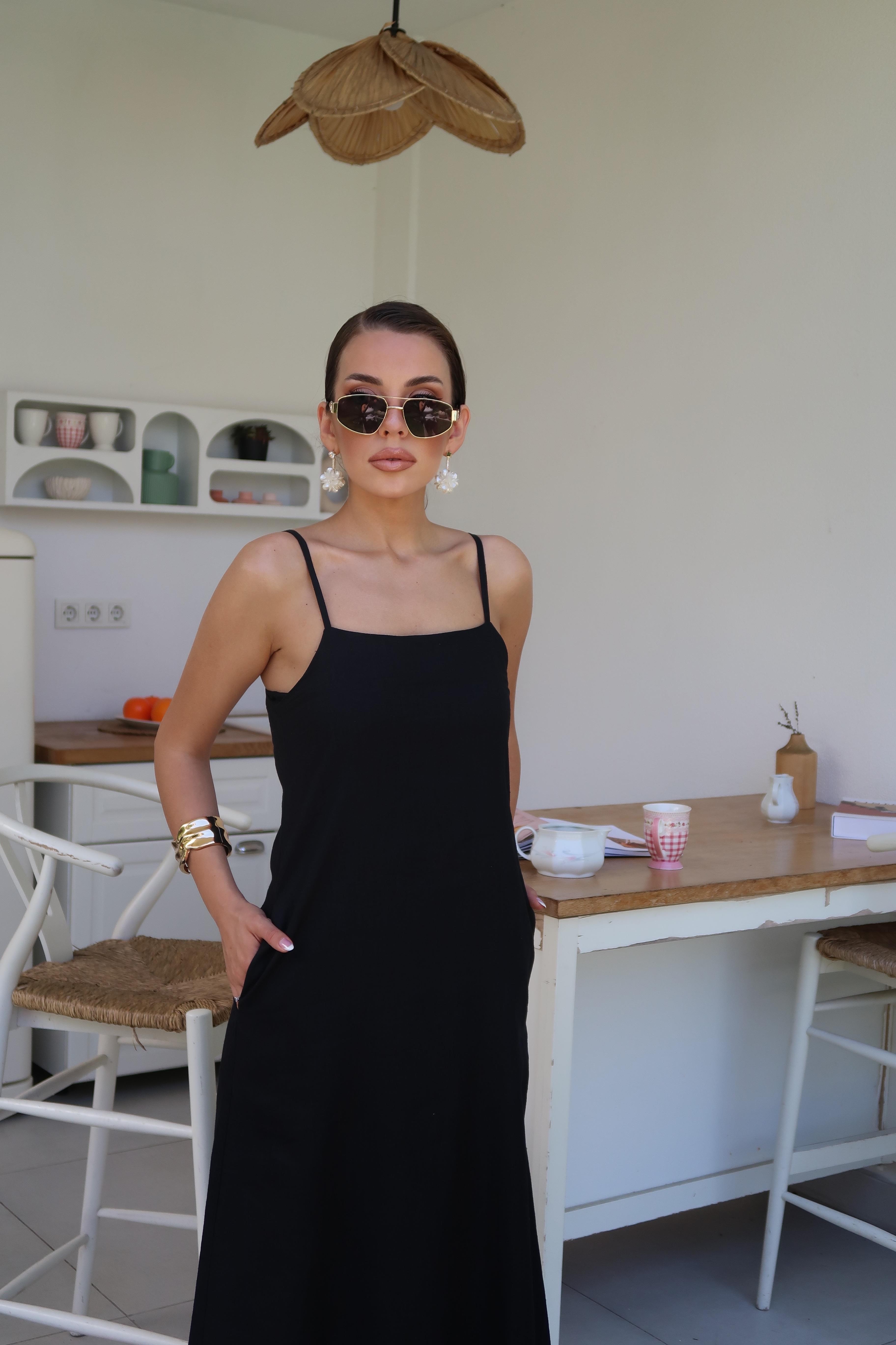 Palma Summer Casey Askılı Elbise Siyah