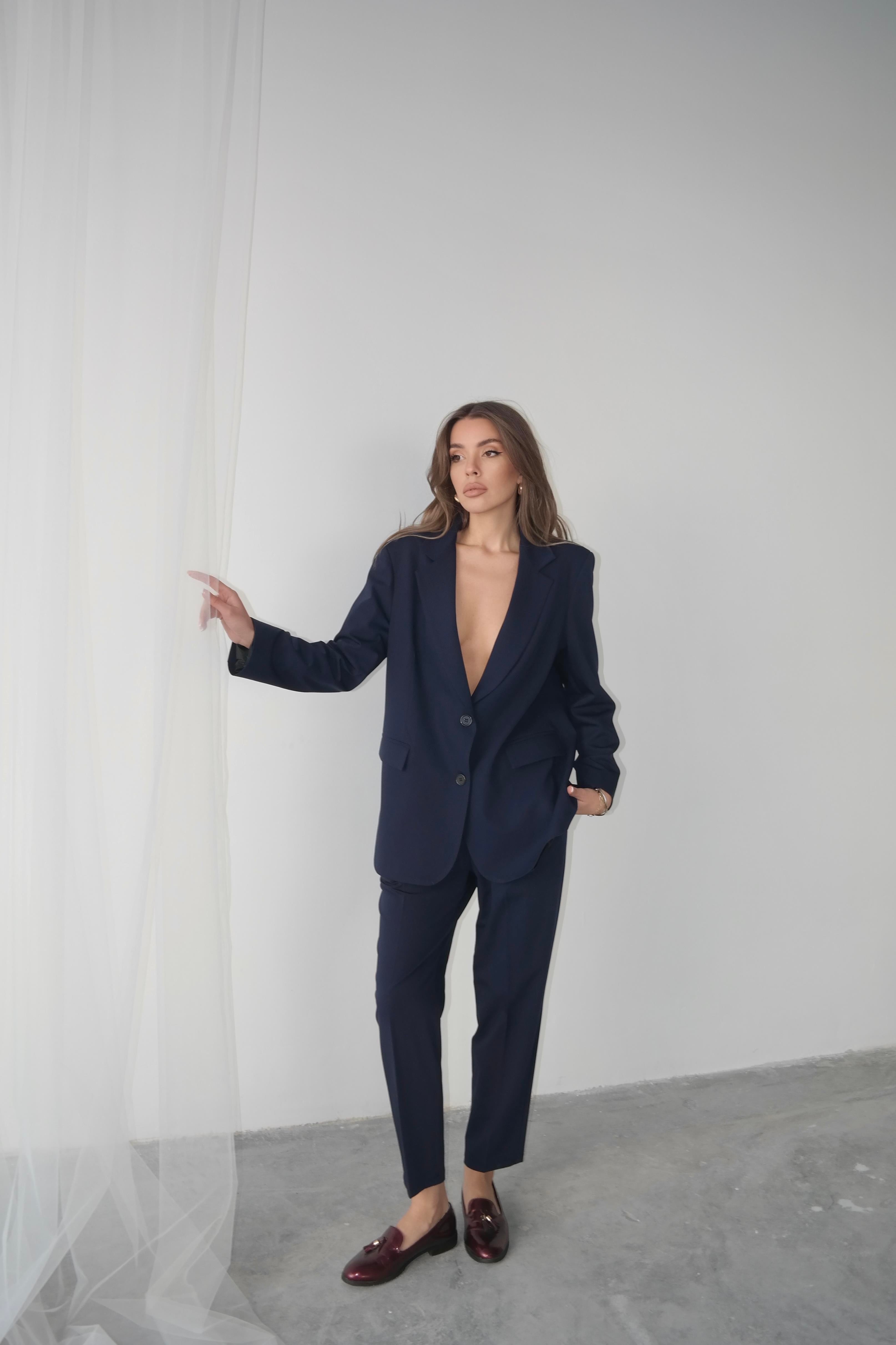 Maskülen Blazer Ceket Lacivert