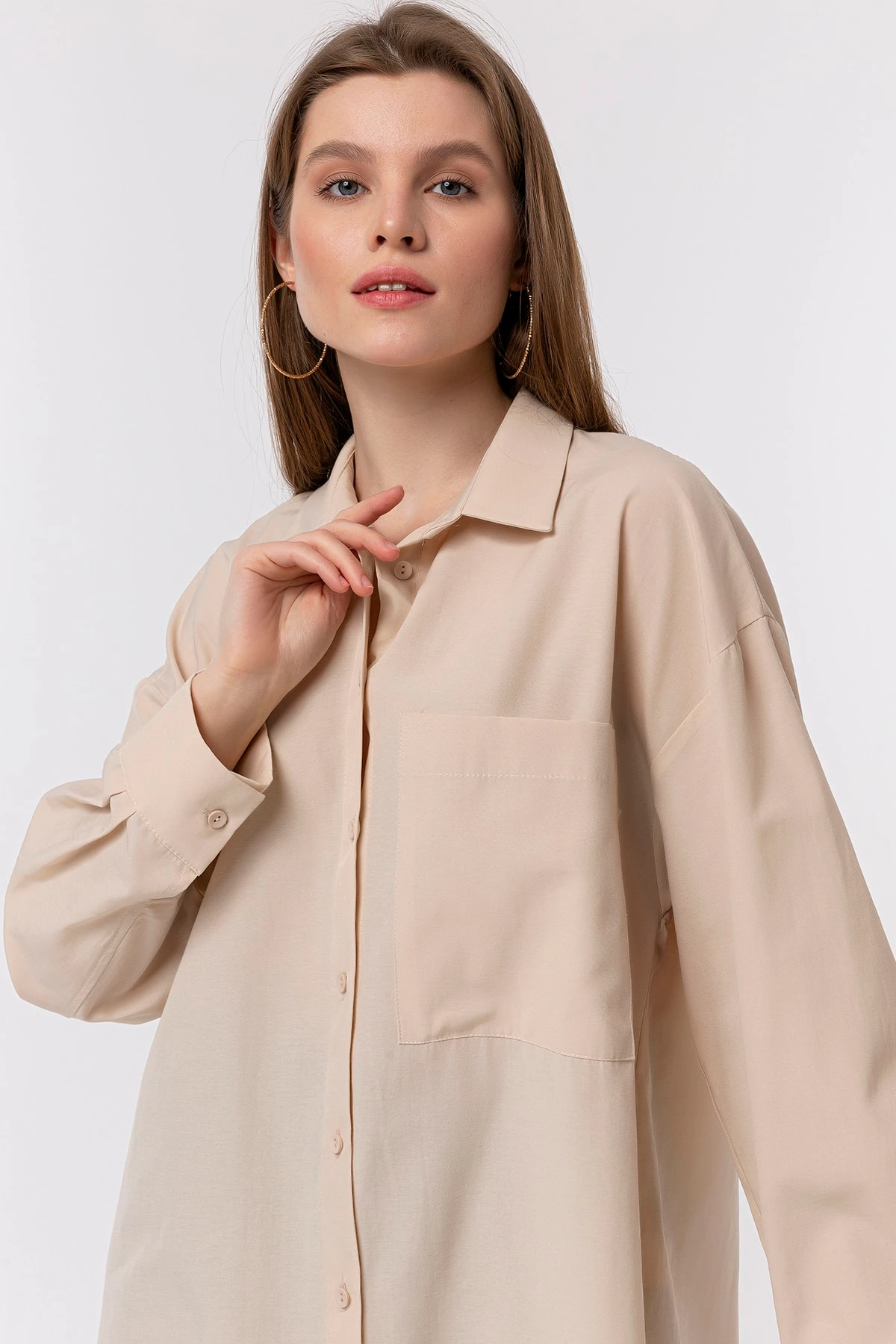 Boyfriend Bej Gömlek