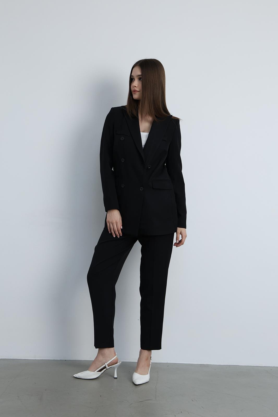 Aria Düğmeli Blazer Ceket Siyah