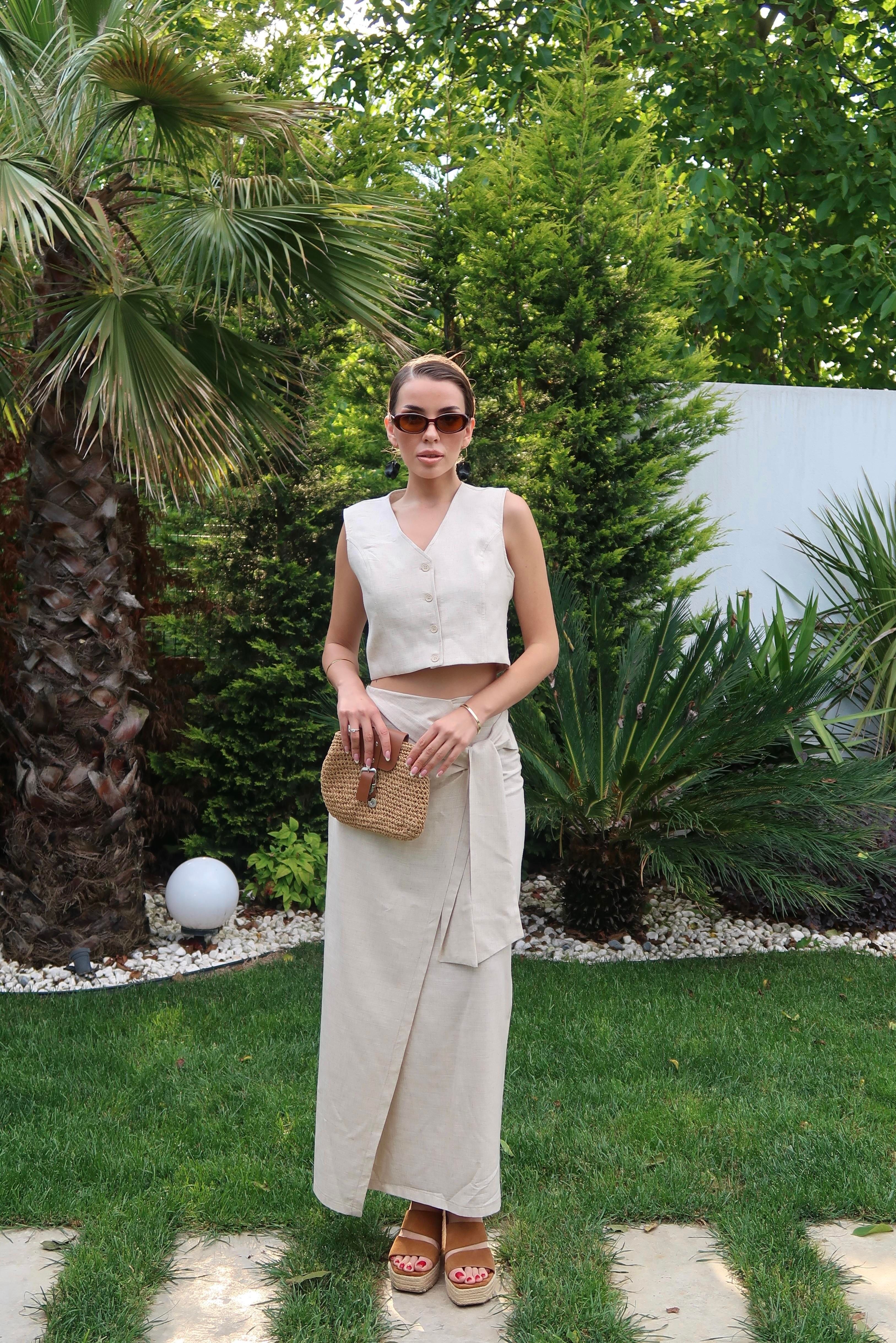 Palma Summer Julie Keten Crop Natural Yelek