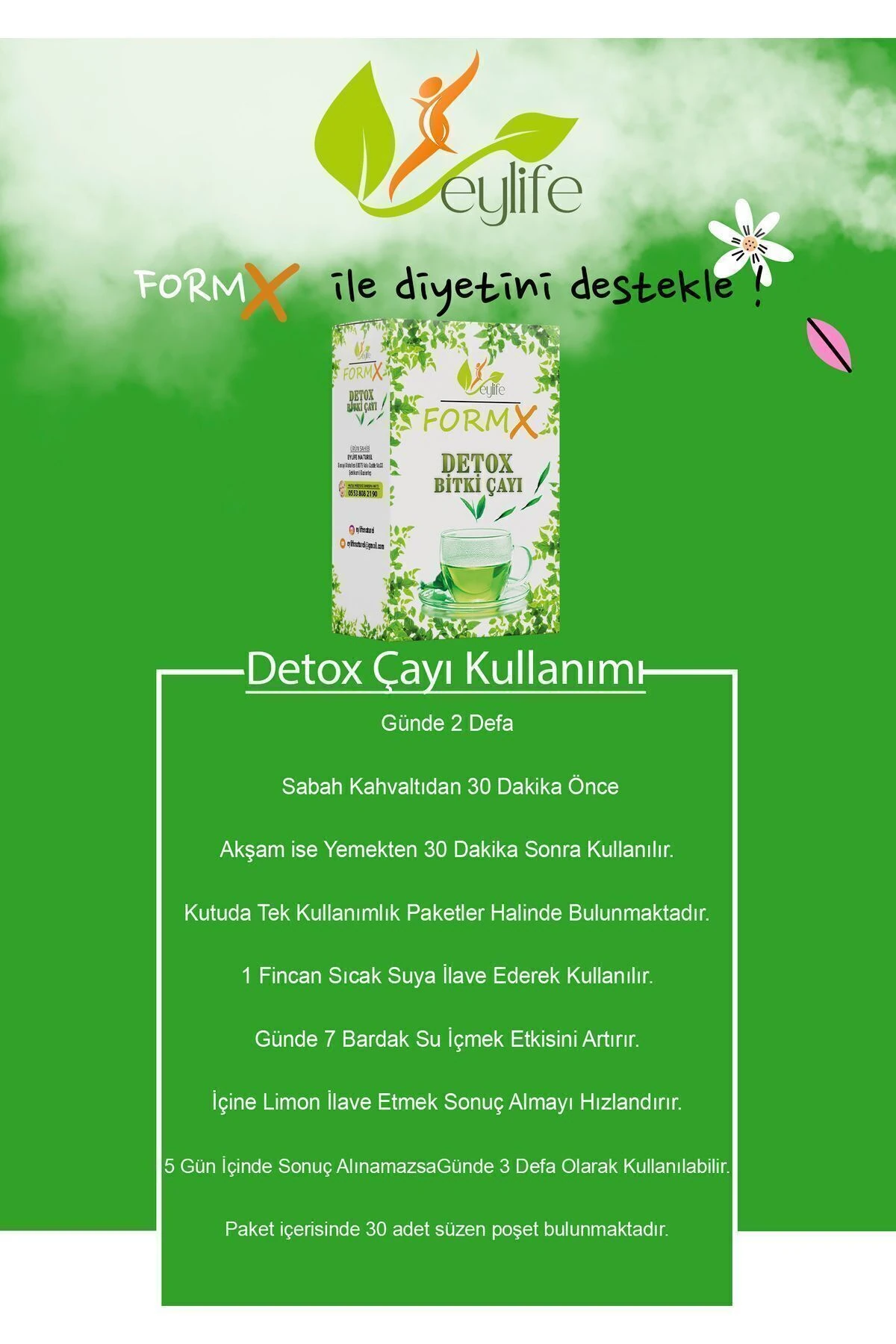 Formx Zayıflamaya Destek Yardımcı Bitkisel Detox Çayı