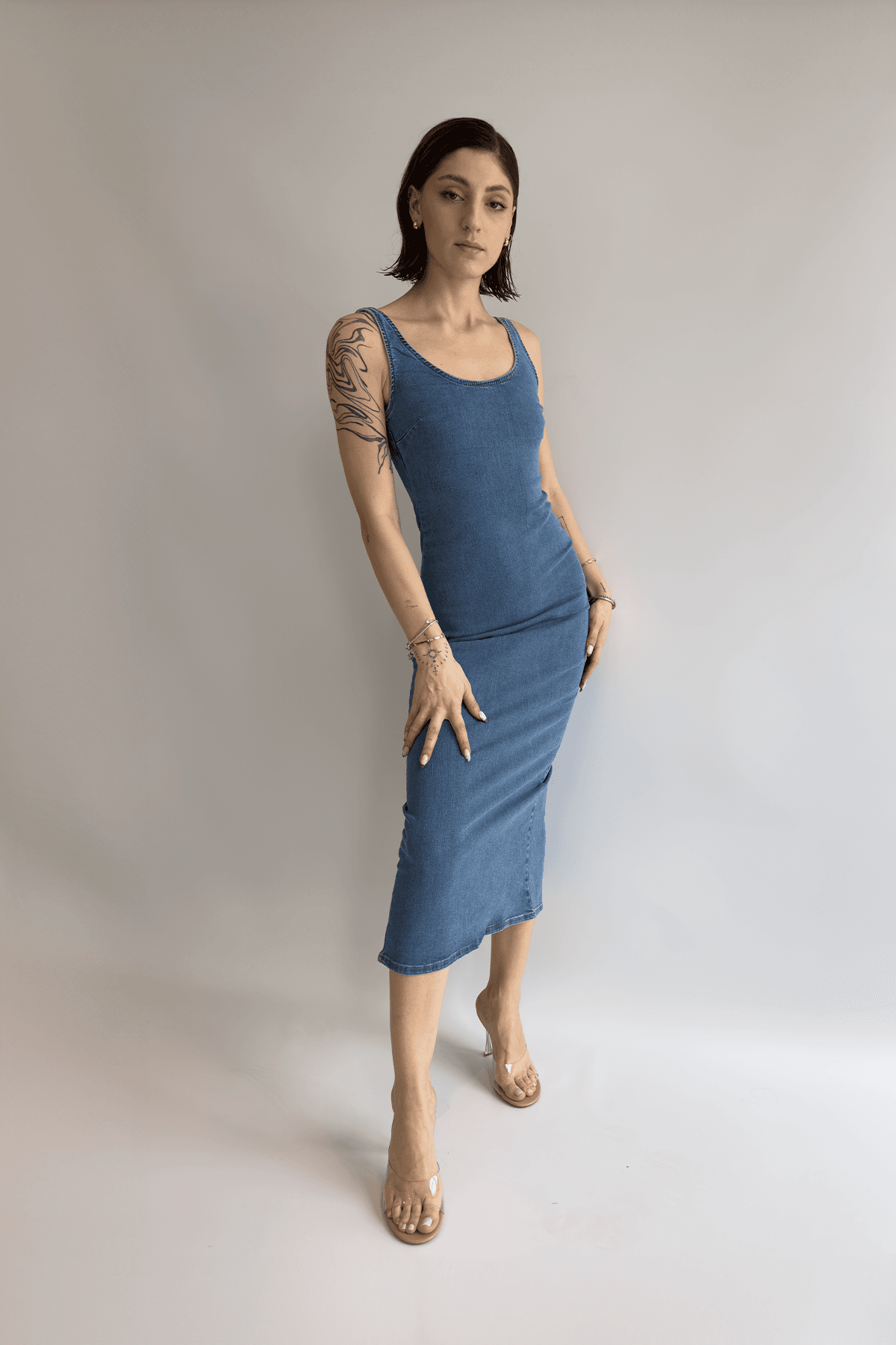 Maxi Denim Elbise