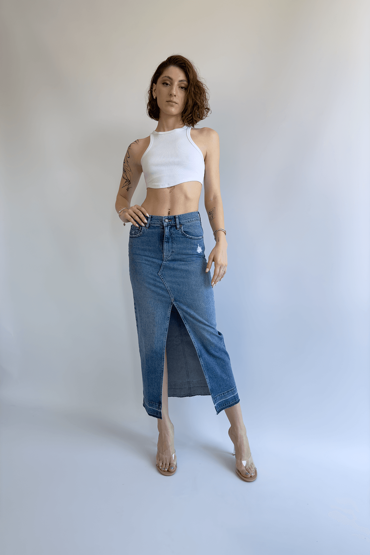 Maxi Denim Etek