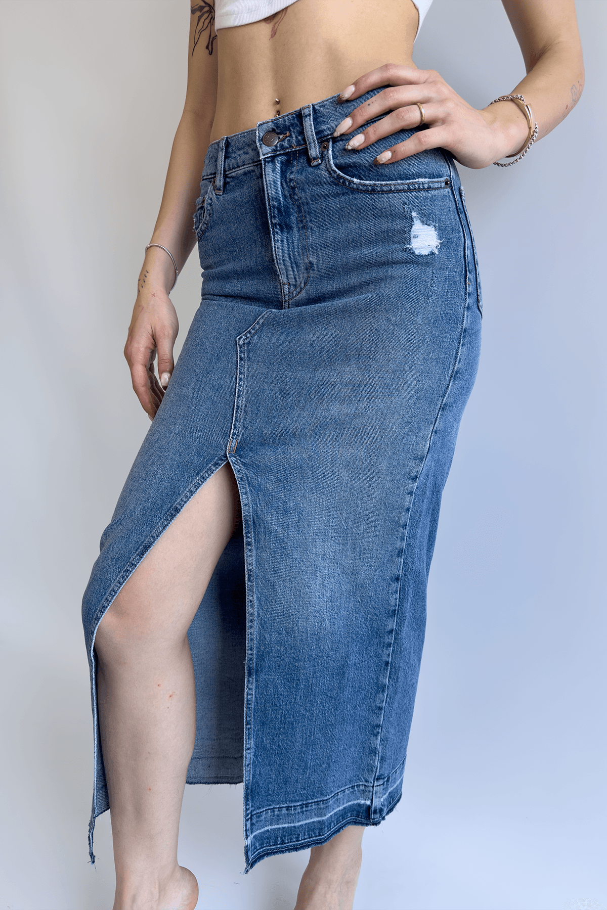 Maxi Denim Etek