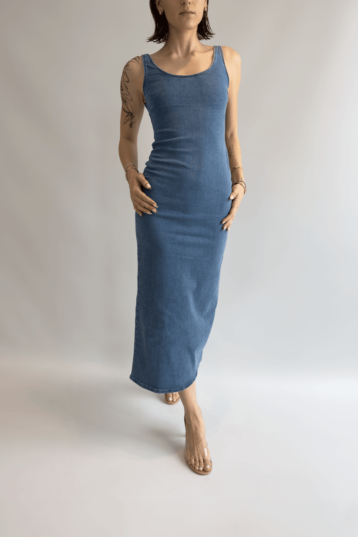 Maxi Denim Elbise