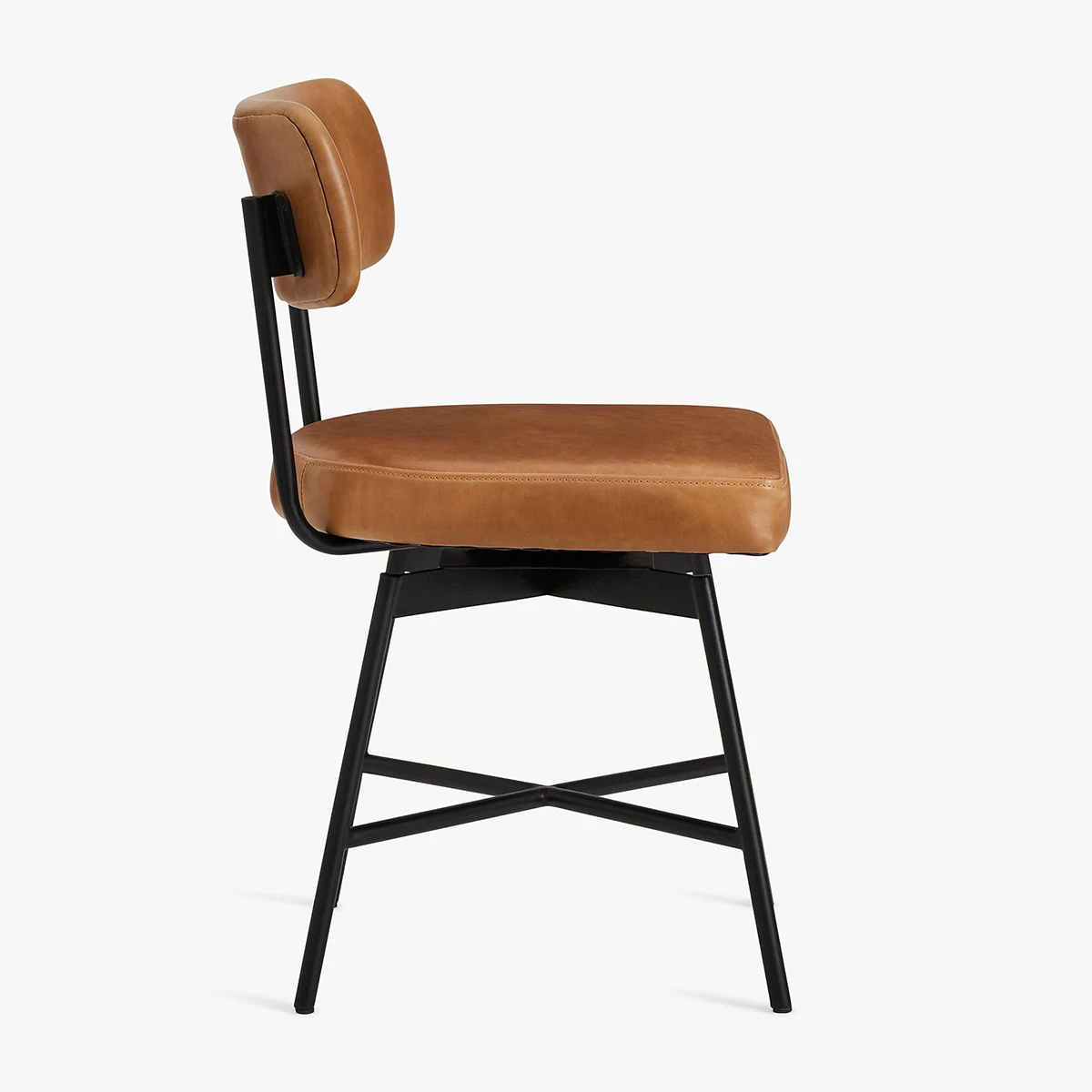 Mazun Döner Taba Deri Metal Sandalye