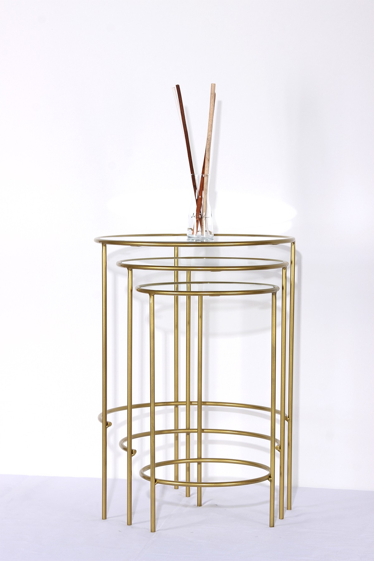 Nesting 3-Piece Metal Gold Nesting Side Table