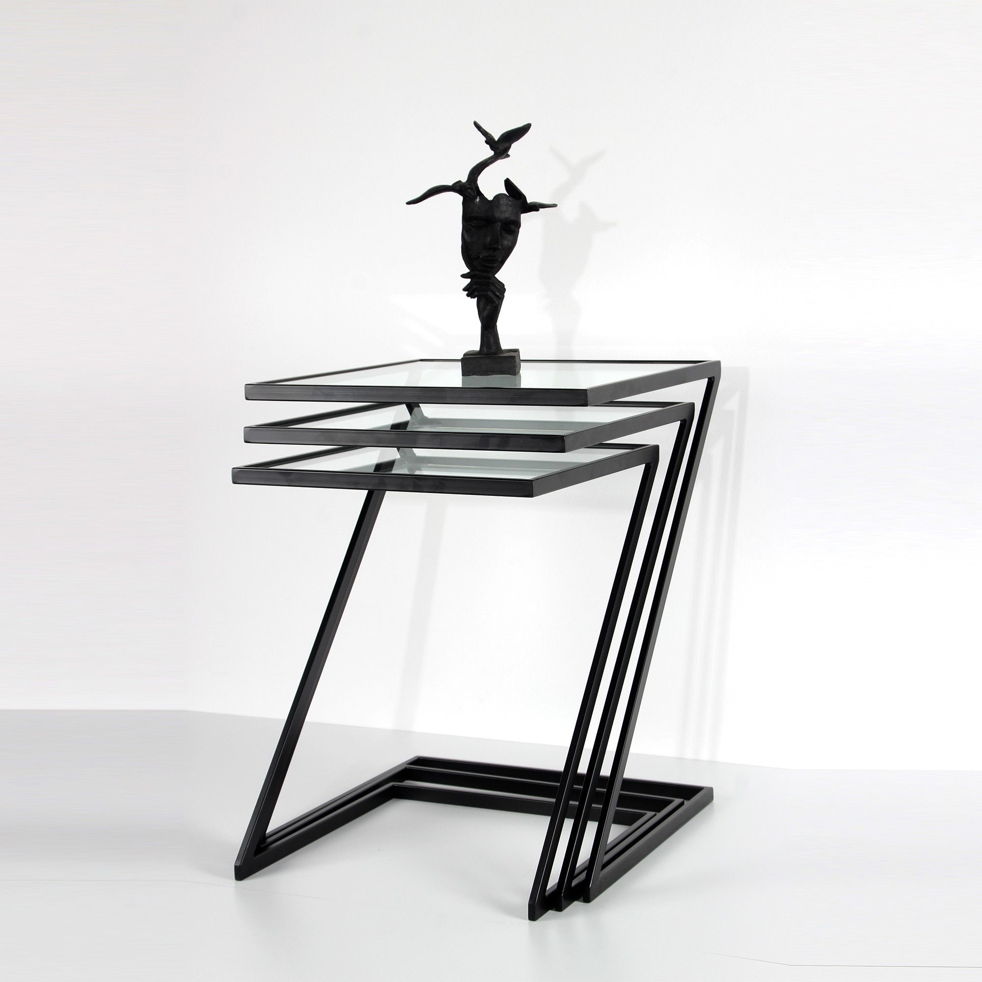 Zox Black Metal Nesting Side Table