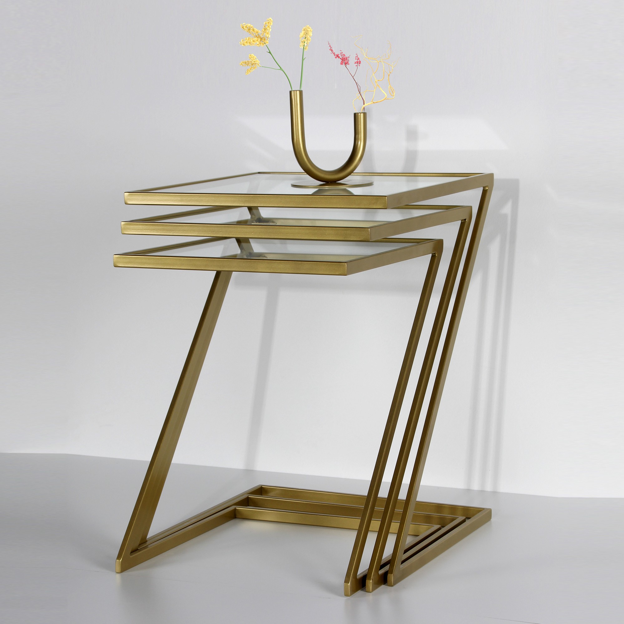 Zox Gold Metal Nesting Side Table