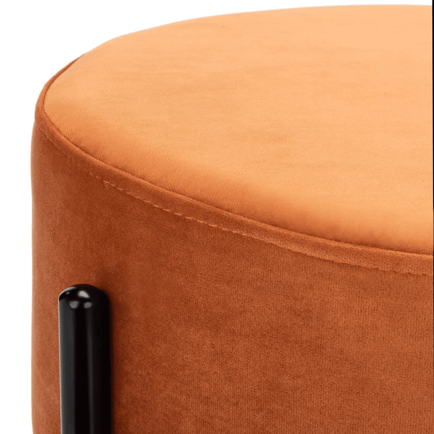 Lisbon Orange Metal Leg Pouf