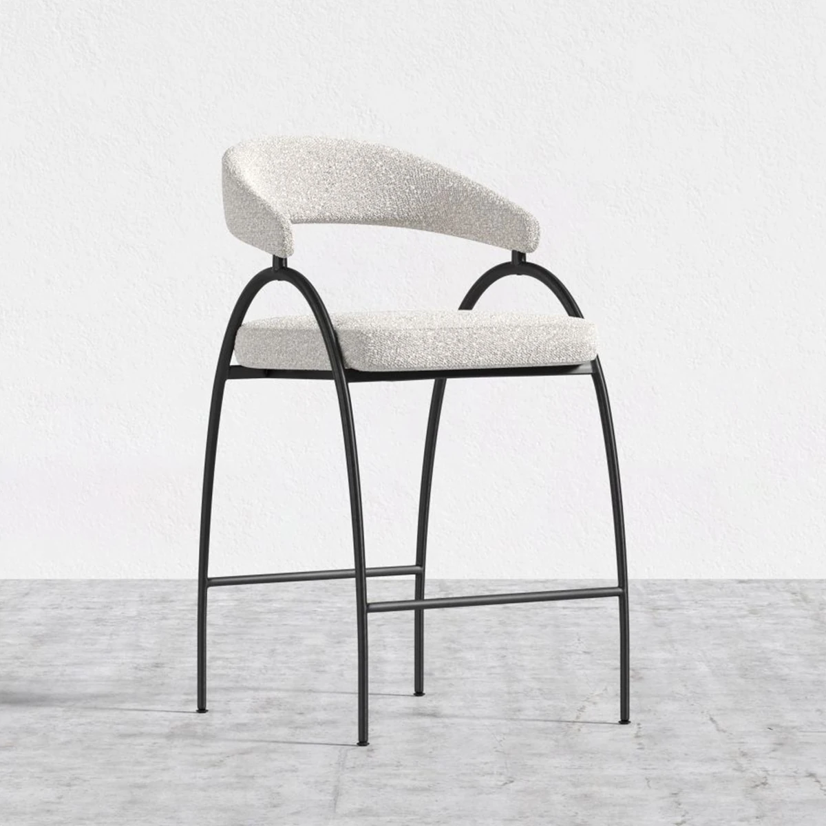 Fork Bar Sandalyesi - Beyaz Teddy