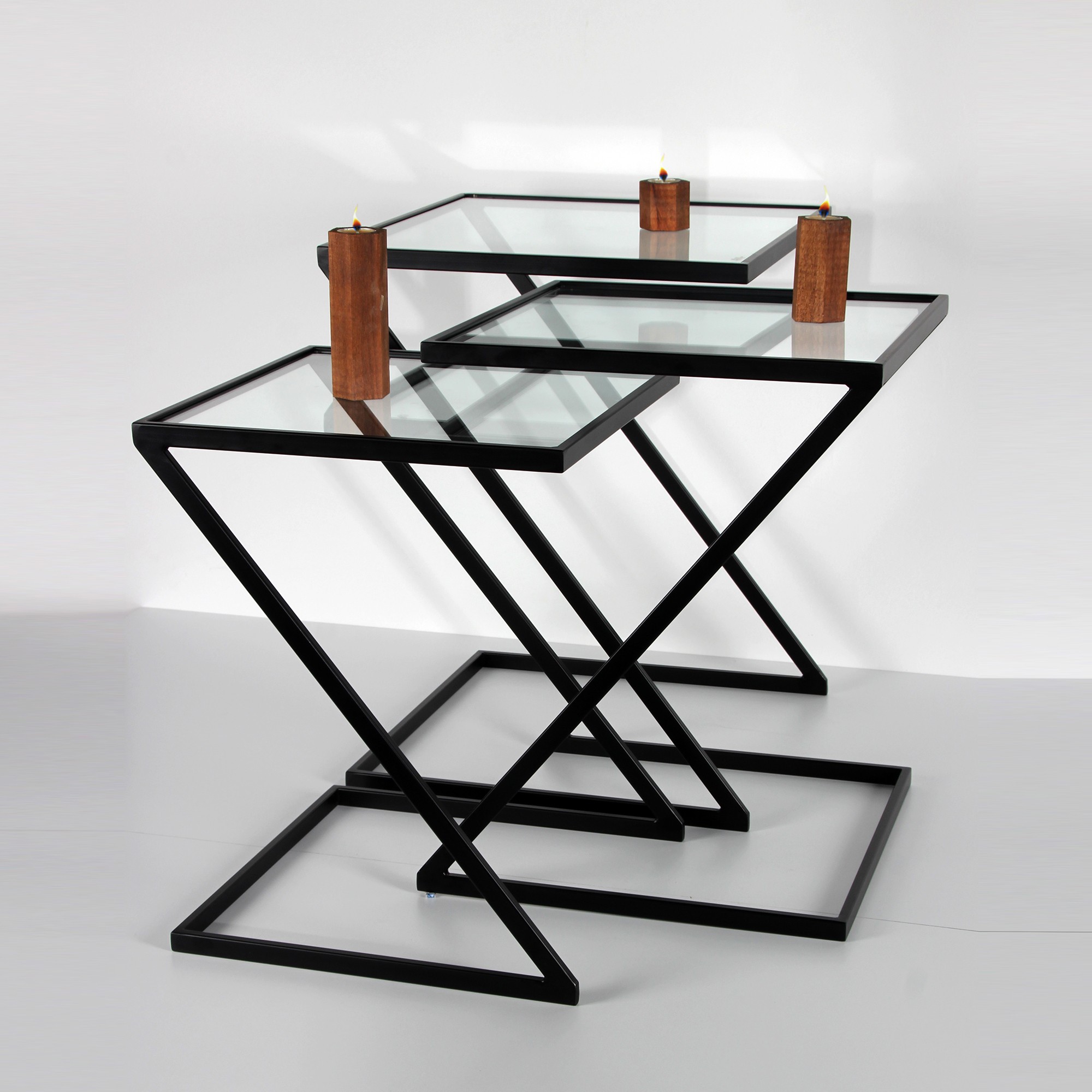 Zox Black Metal Nesting Side Table