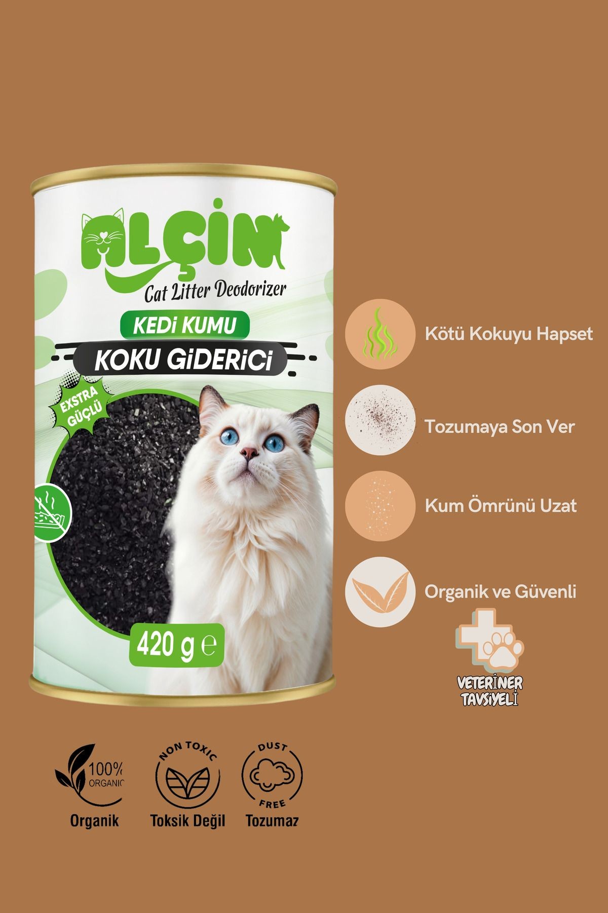 Kedi Kumu Koku Giderici 420 gr Kokonat Bazlı Doğal Karbon