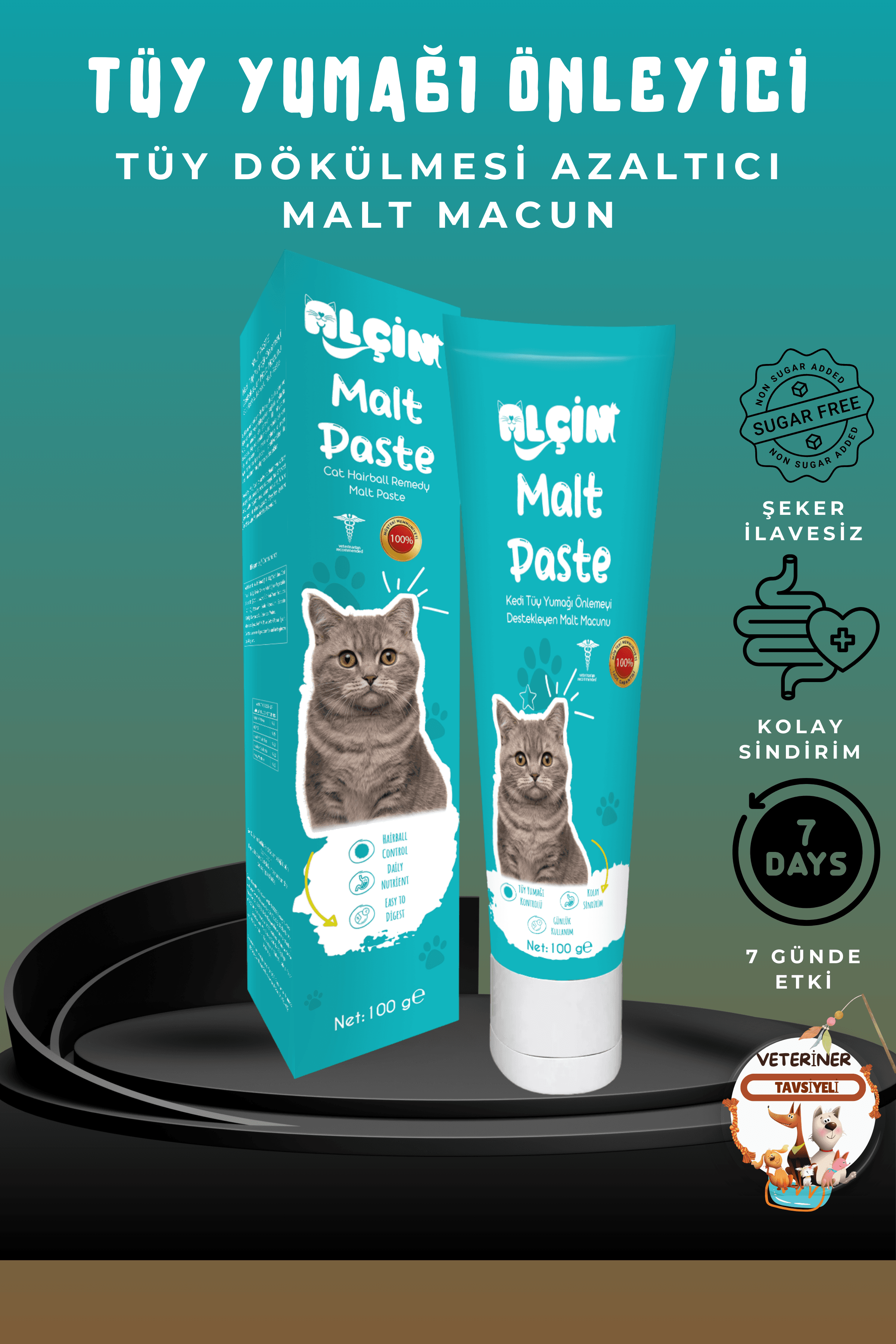 Kedi Maltı Macun 100 G Kediler İçin Tüy Yumağı Önleyici Tüy Yumağı Karşıtı Malt Macun
