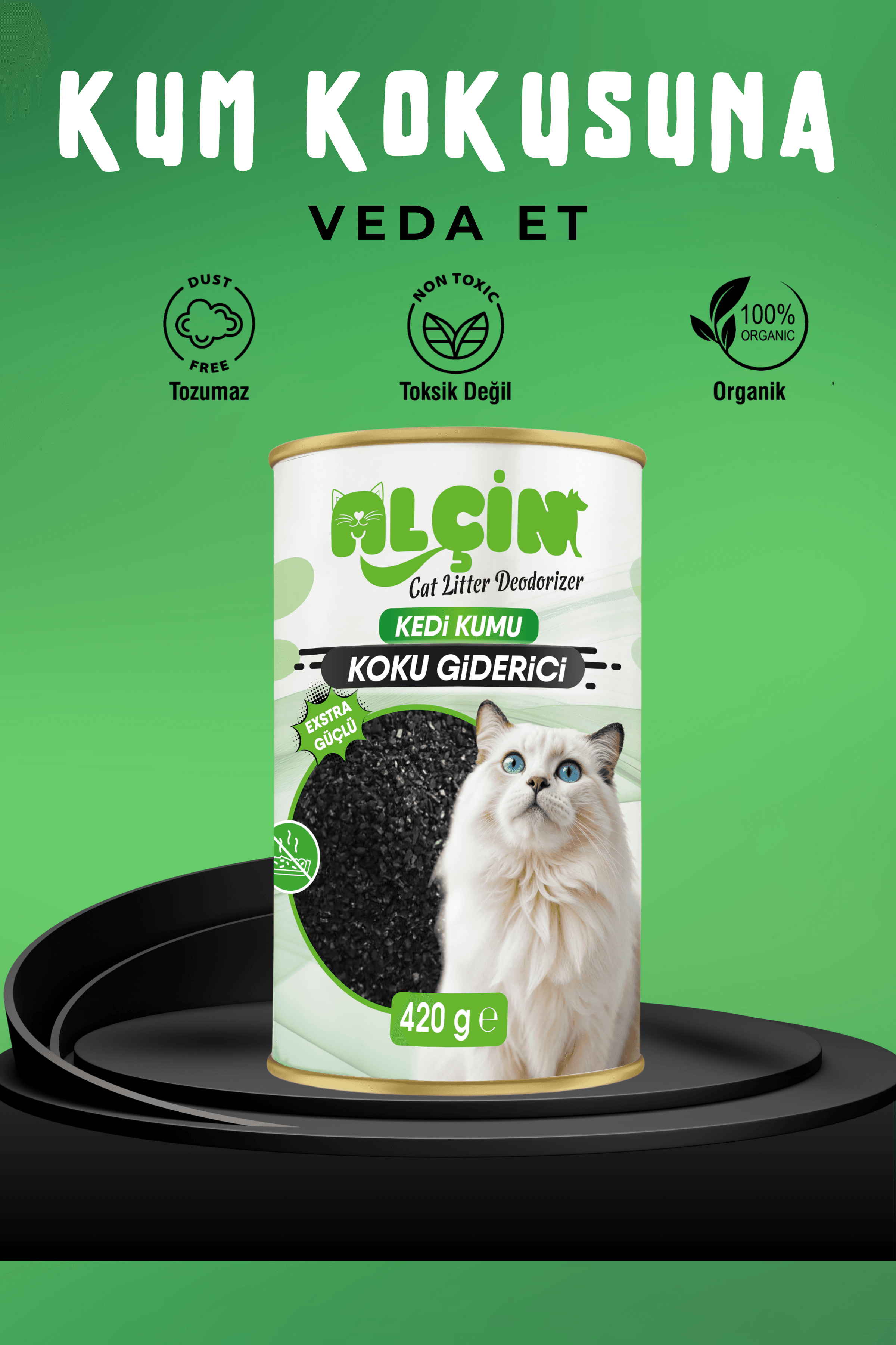 Kedi Kumu Koku Giderici 420 gr Kokonat Bazlı Doğal Karbon