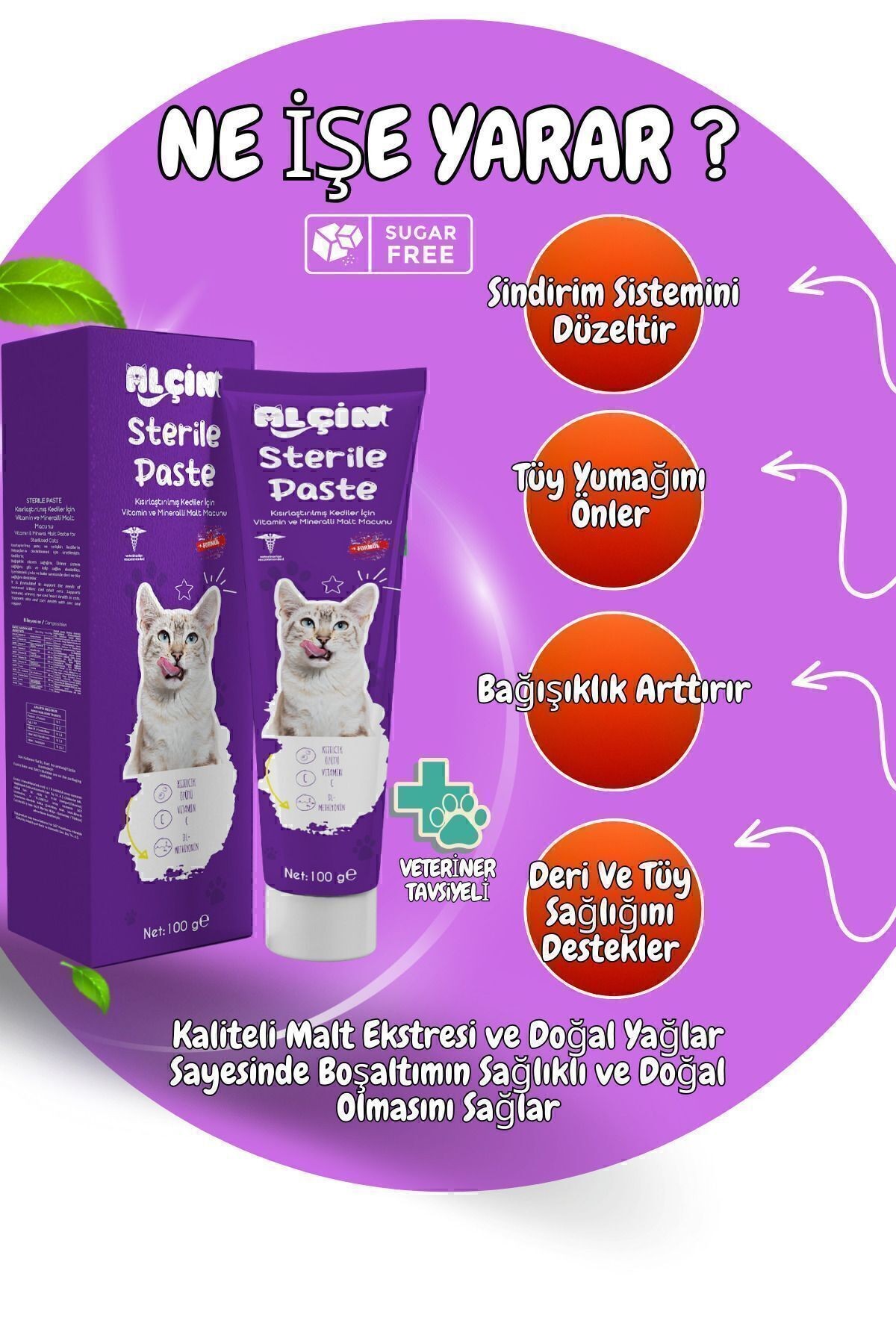 Kısır Kedilere özel Multivitaminli Malt Macun 100 gr (STERİLE PASTE)