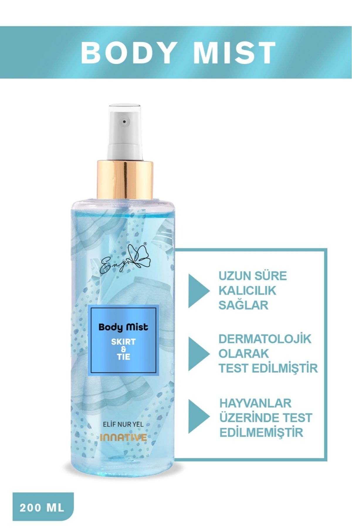 2x Elif Nur Yel Eny Body Mist Kissable Amber & Skirt & Tie Vücut Spreyleri