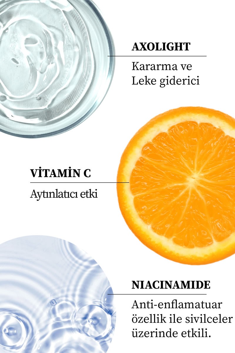 Saf C Vitamini Serum Işıltı Verici, Cilt Tonu Eşitleyici 50ML Leke Akne Karşıtı %10