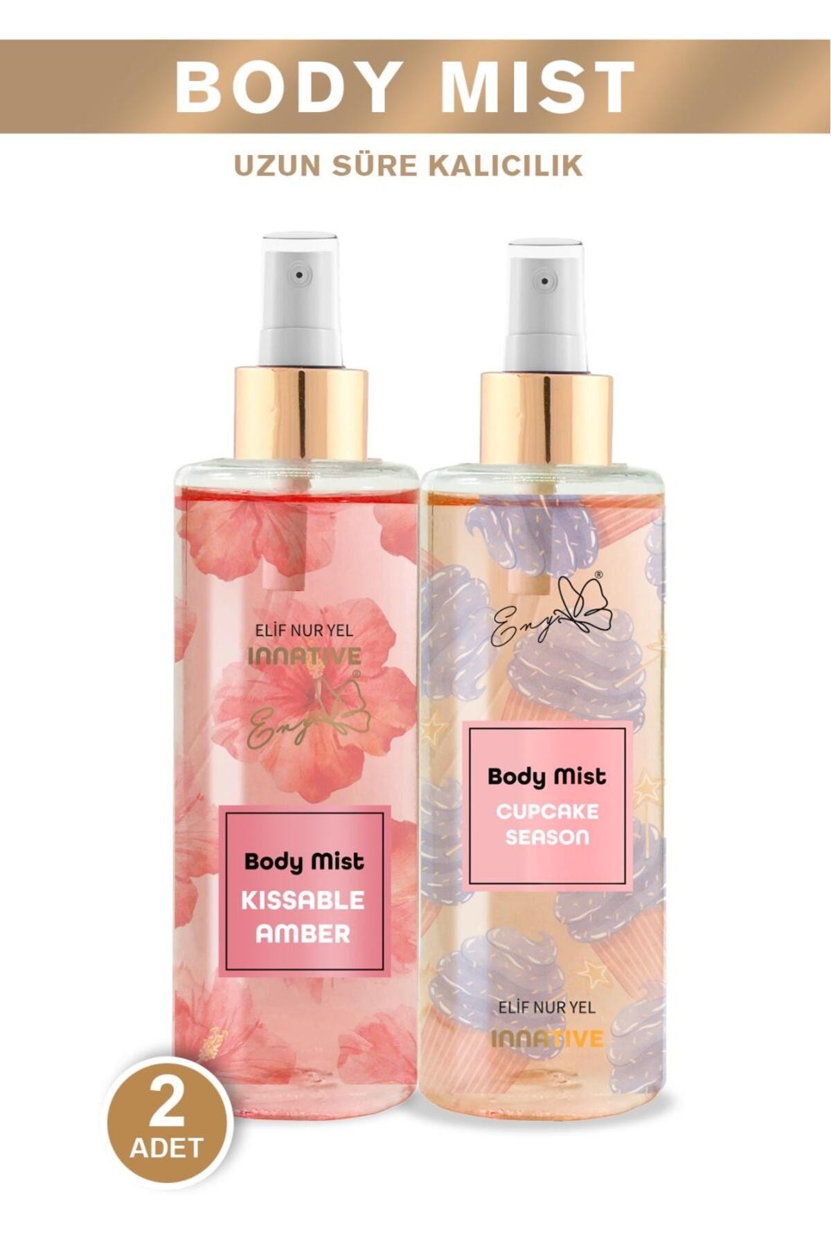 2x Elif Nur Yel Eny Body Mist Cupcake & Kissable Amber Vücut Spreyleri image