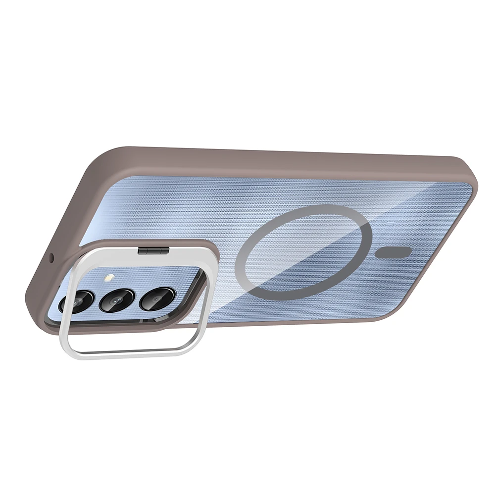 Galaxy A26 Kılıf Standlı ve Kamera Lens Hediyeli M-Safe Şarj Özellikli Zore Etro Kapak